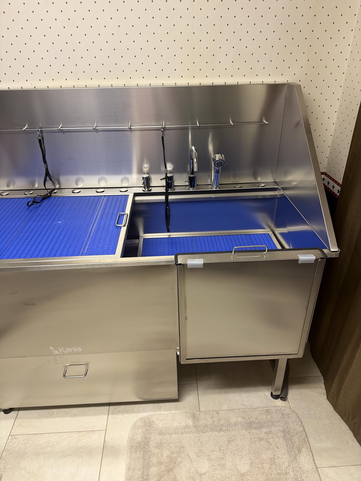 KANIS Professional Dog Washing Station 304 Stainless Steel Pet Wash Sink | Grooming Bathtub w/Shower, Floor Grates and Storage for Large, Medium & Small Pets (Silver, 61 Inches, Right Ramp, 1 Drawer) customer photo 1