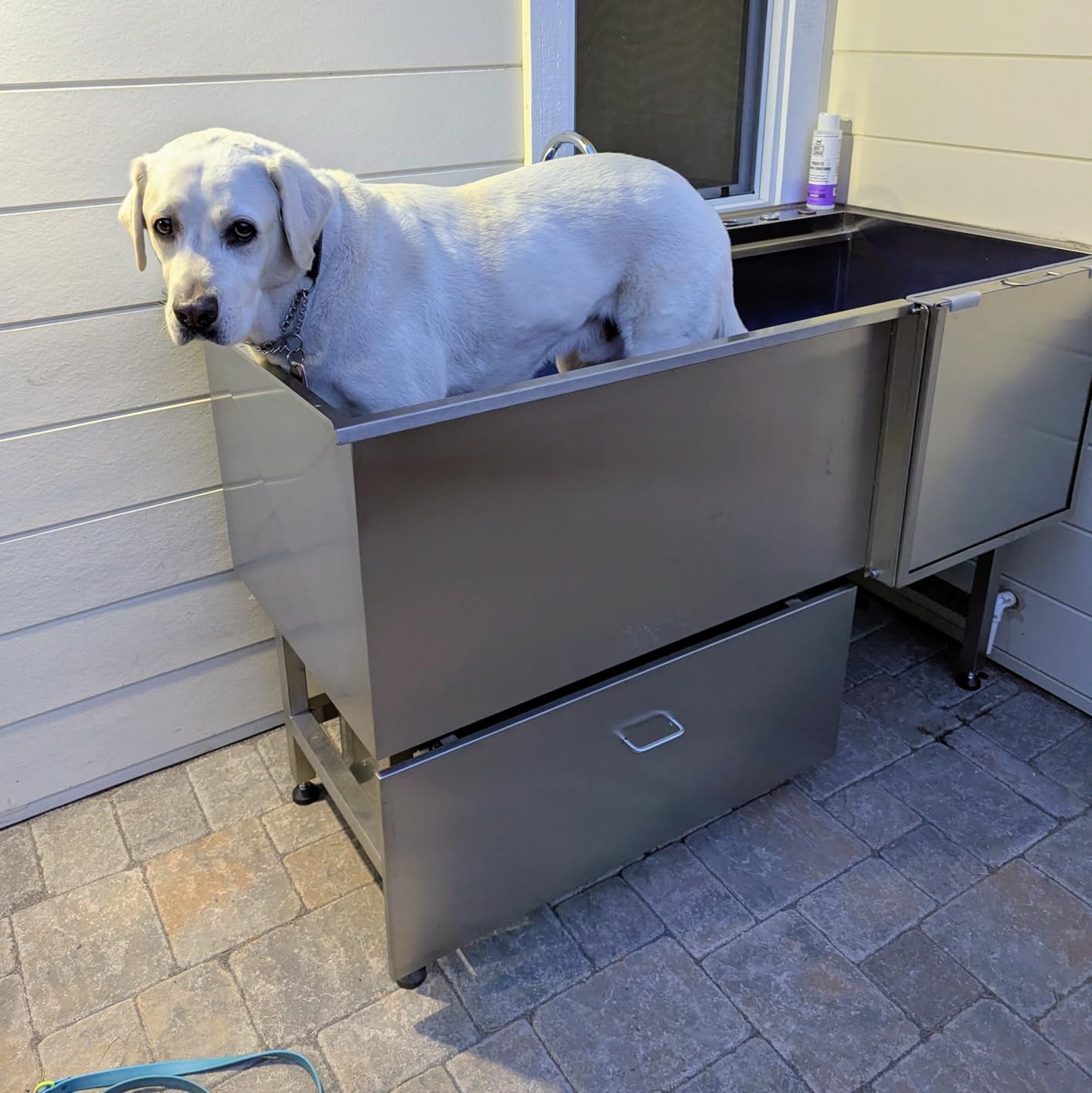 KANIS Professional Dog Washing Station 304 Stainless Steel Pet Wash Sink | Grooming Bathtub w/Shower, Floor Grates and Storage for Large, Medium & Small Pets (Silver, 61 Inches, Right Ramp, 1 Drawer) customer photo 2