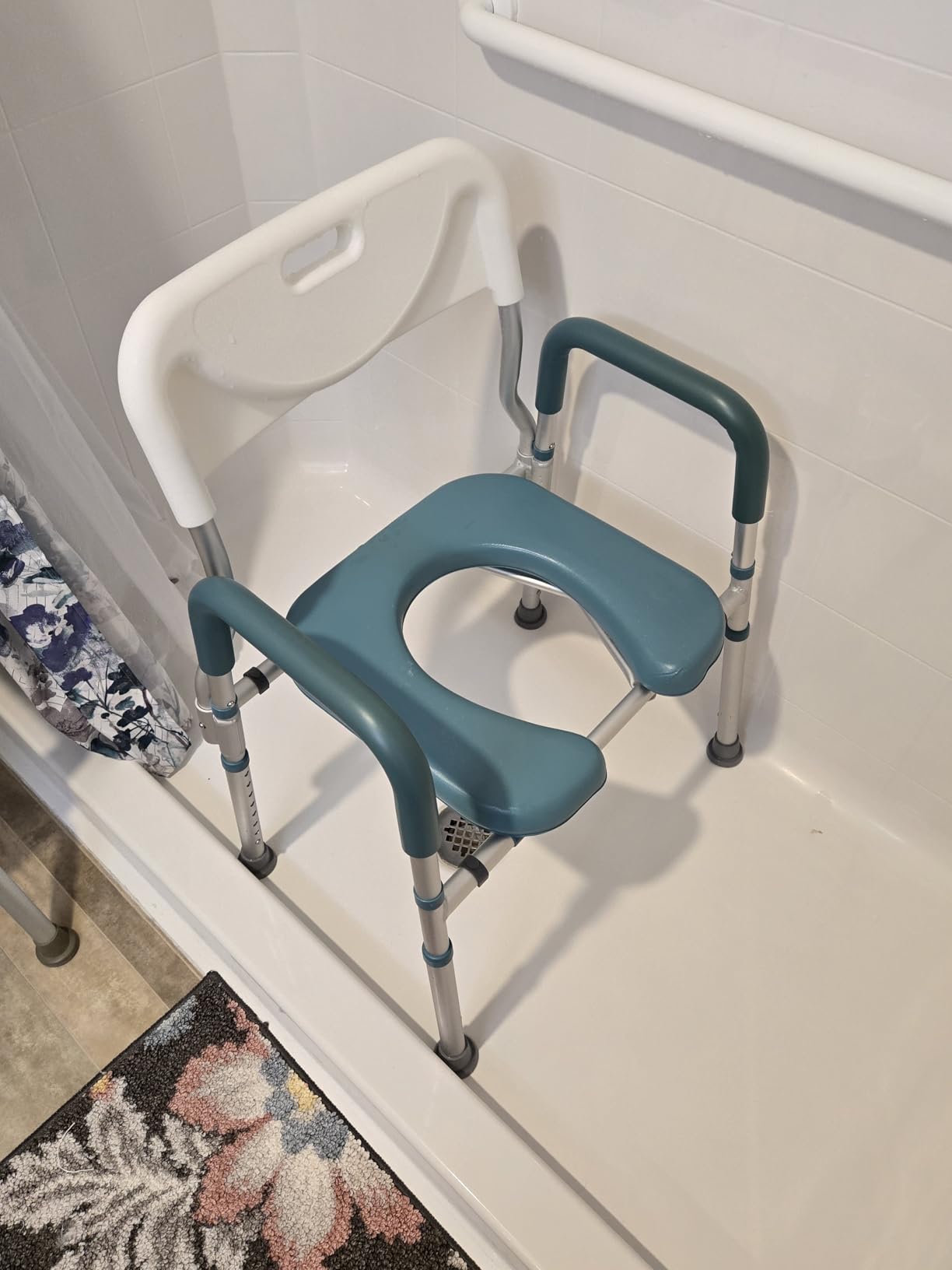 PELEGON Raised Toilet Seat with Handles (400lb) - Adjustable Height & Width Toilet Chair with Arms, Toilet Riser with Handles, Toilet Chair Over Toilet, Handicap Toilet Seat for Elderly (Grey) customer photo 1