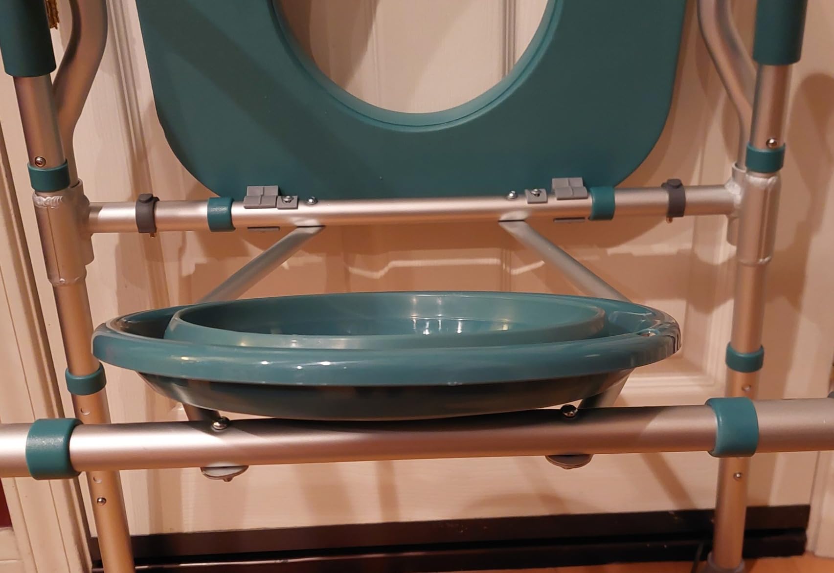 PELEGON Raised Toilet Seat with Handles (400lb) - Adjustable Height & Width Toilet Chair with Arms, Toilet Riser with Handles, Toilet Chair Over Toilet, Handicap Toilet Seat for Elderly (Grey) customer photo 2