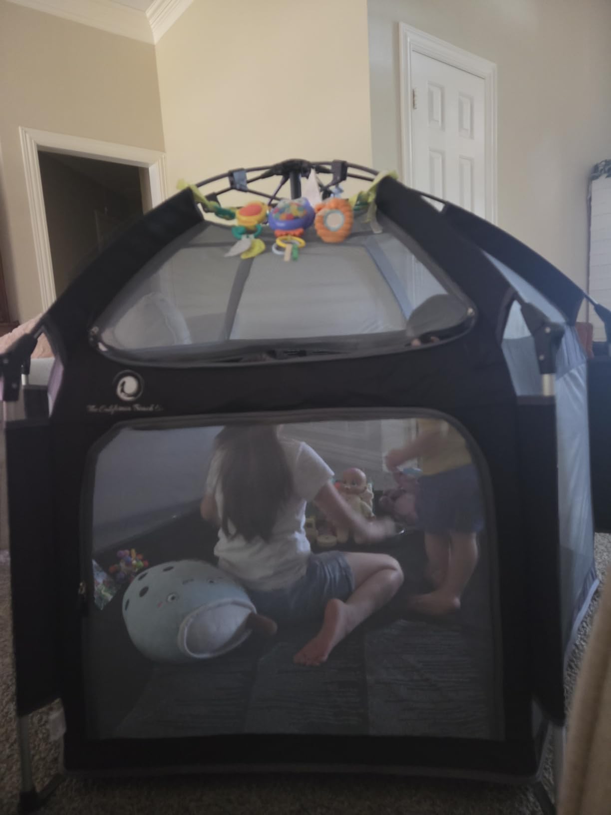 POP 'N GO PLAYPEN - Indoor & Outdoor Baby Playpen for Babies and Toddlers - Baby Beach Tent, Foldable, Portable W/Canopy, Travel Bag, & Mosquito Net - Pop Up Pack and Play Tent (Black) customer photo 1