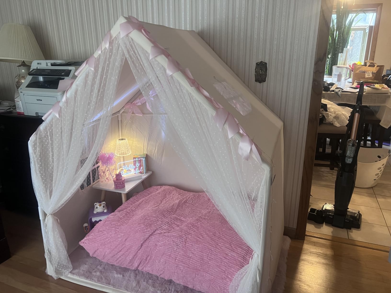 Tiny Land Kids Play Tent, Indoor Playhouse for Ages 3+, Large Reading Nook | Elegant Lace Design, Cozy Indoor Play Space, Complements Modern Playroom Decor, Ideal Gift For Girls & Boys customer photo 1