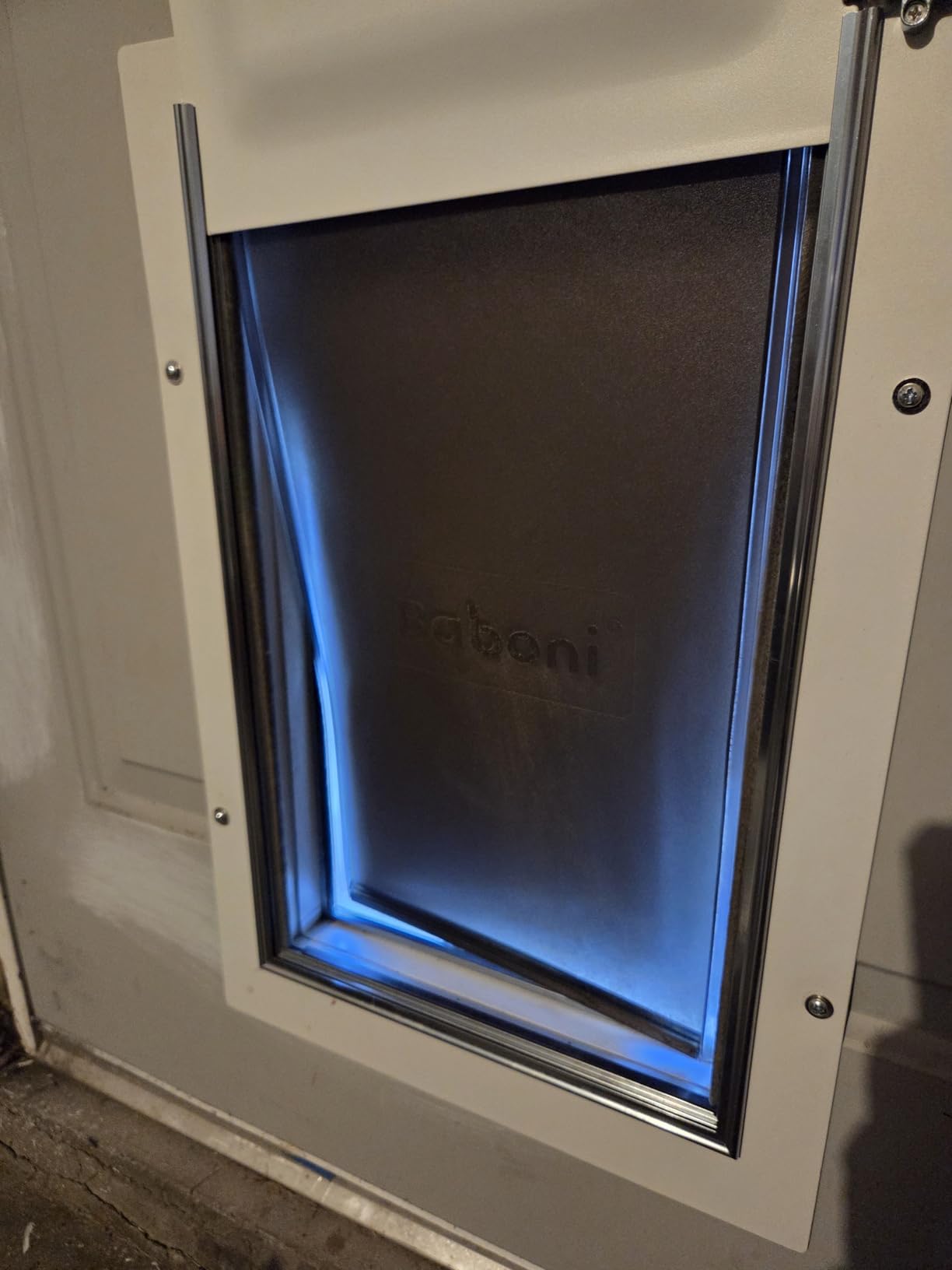 Baboni Dog Door for Door, Metal Frame, Large | Pets Up to 100 Lb, for Interior and Exterior Doors, Aluminum Lock, Metal Panel, Strong Magnetic Flaps customer photo 2