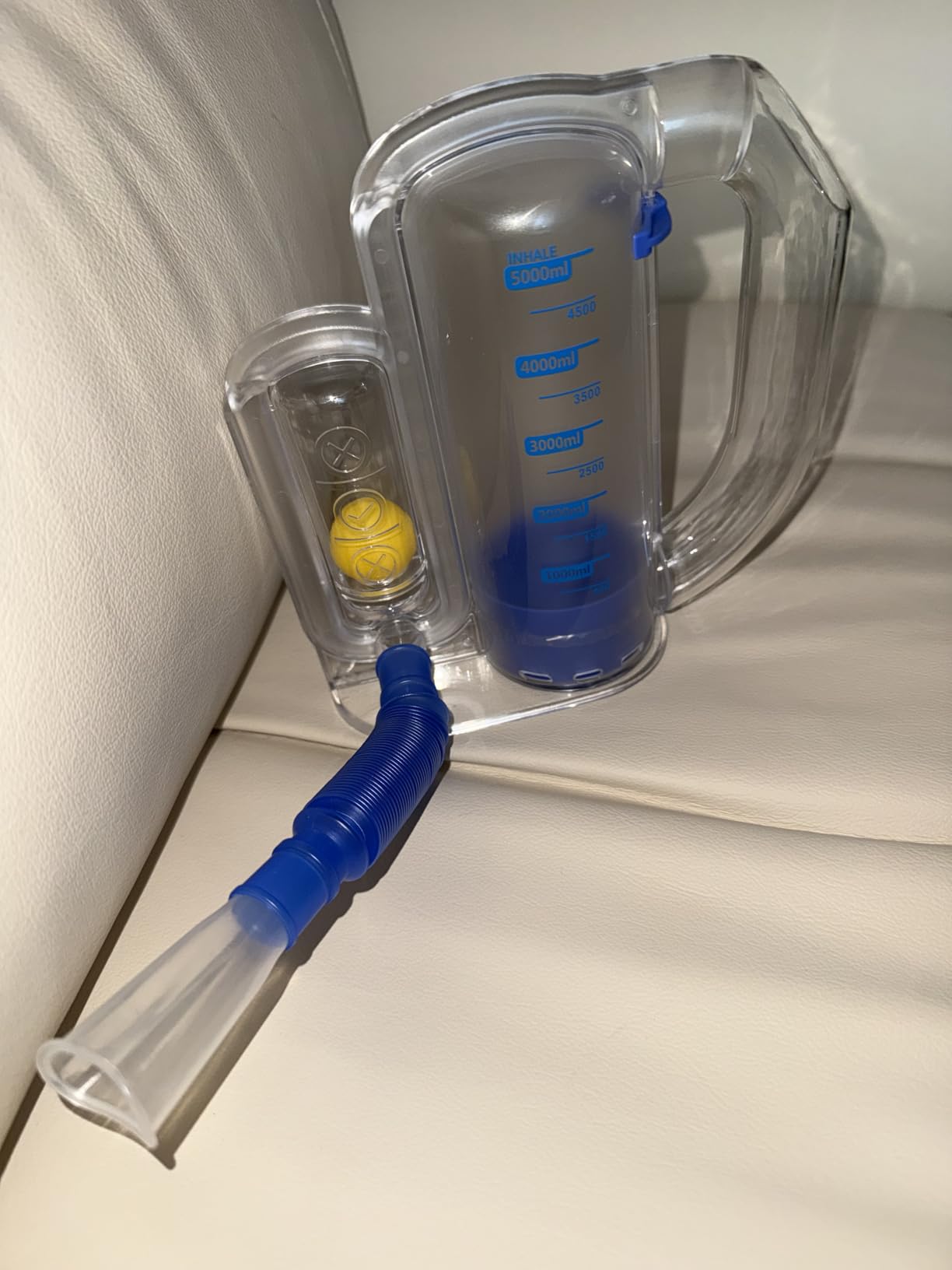 Breathing Exercise Device for Lungs, Lung Exerciser Device - 5000ml Volumetric Deep Breathing Trainer with Flow Rate Indicator for Respiratory Health & Recovery customer photo 2