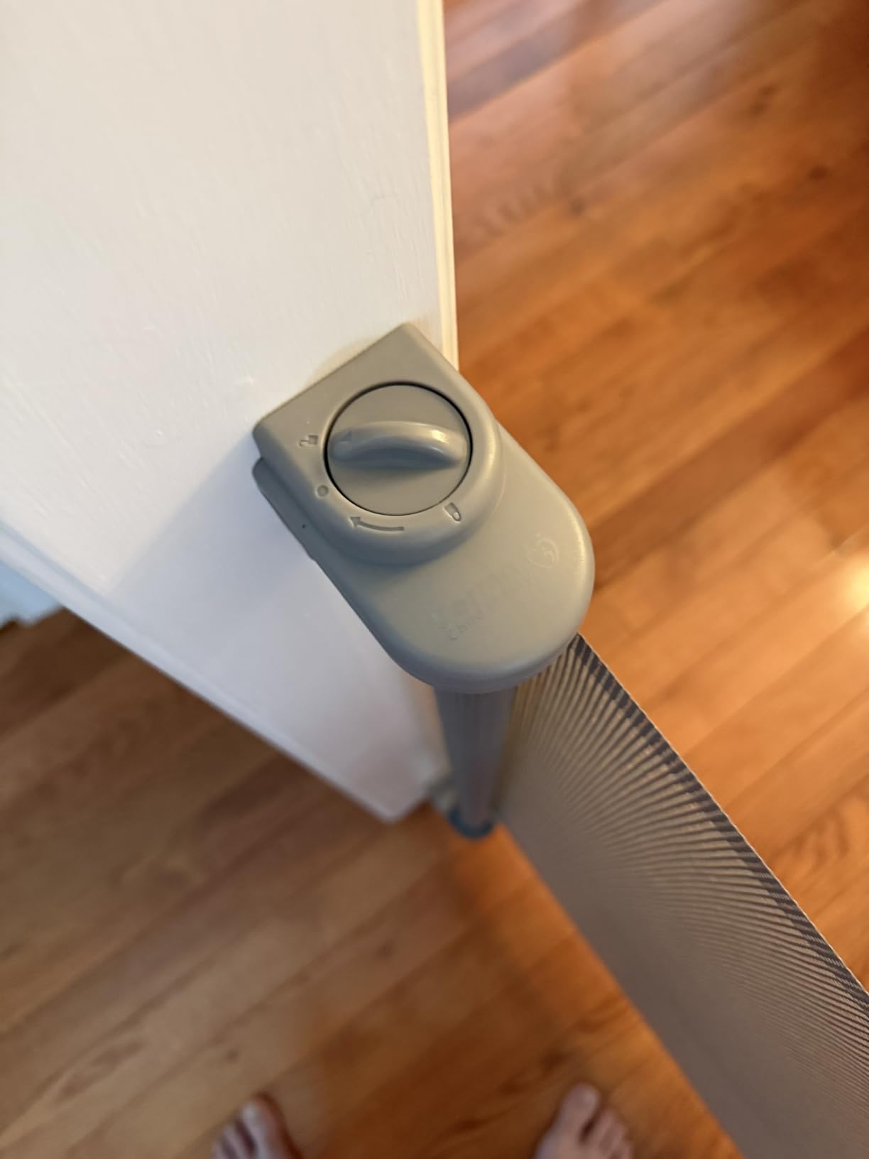 Perma Child Safety Retractable Baby Gate - Mesh Dog & Pet Gate for Stairs | Fits openings up to 71 in wide, 33 in tall, extra-wide retractable stair & doorway gate, no bottom bar, 3-way lock customer photo 2