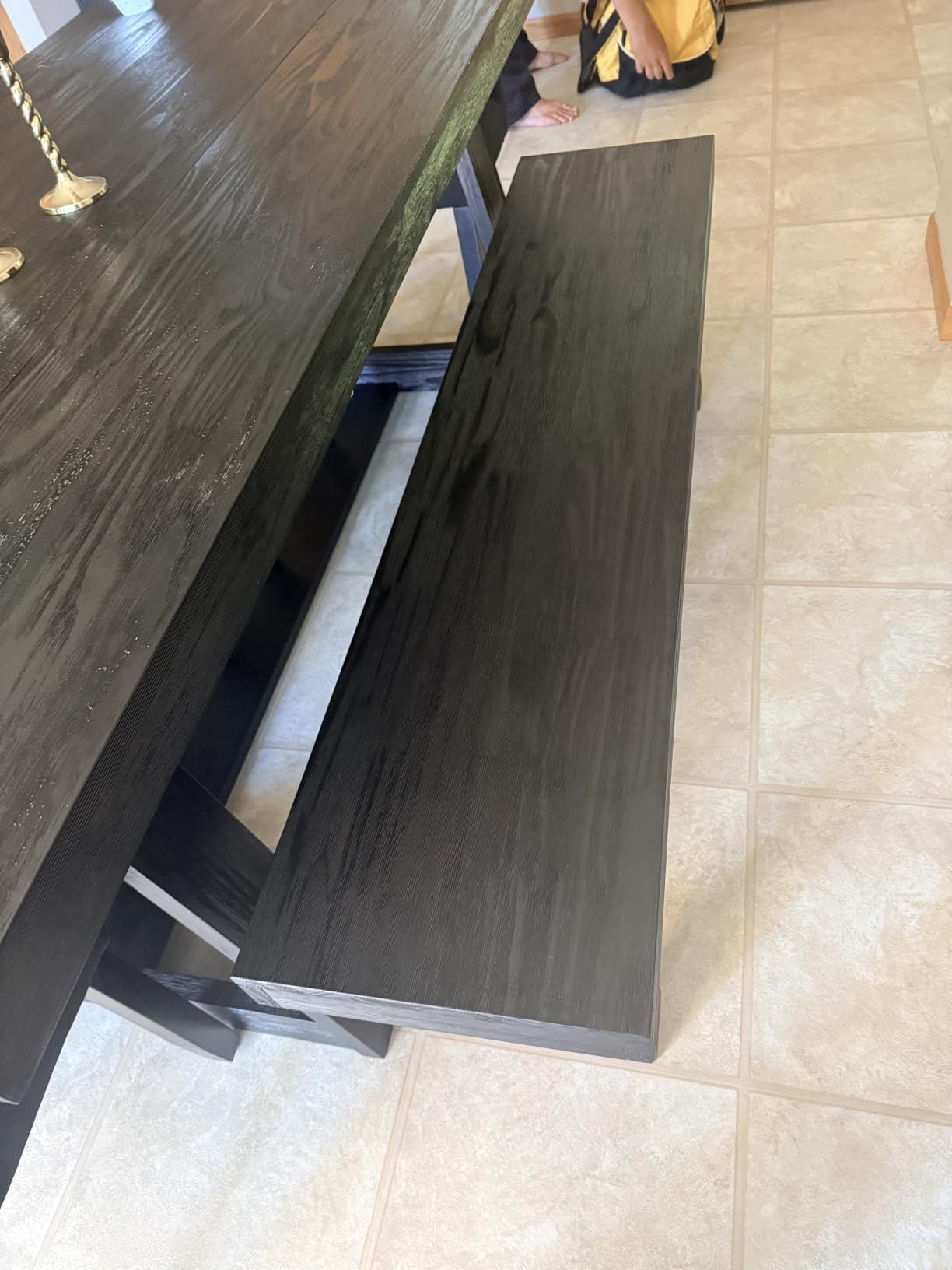 Plank+Beam Classic 72 Inch Dining Table, Rectangular, Black Wirebrush | Non-Toxic Finishes, Versatile Design, Farmhouse Design, Elegant Details, Easy Assembly, Quick Setup, Solid Wood customer photo 2