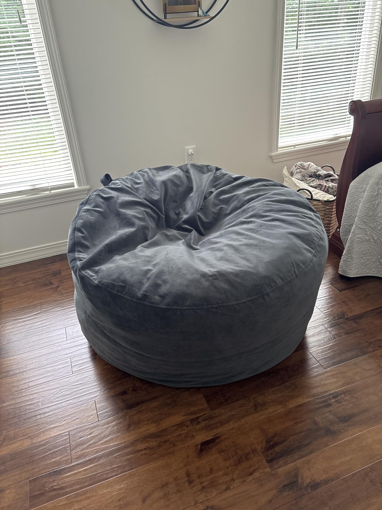 Codi Bean Bag Chair with Filler Included, 4 FT - Comfy Large Beanbag Chairs for Adults - Machine Washable and Soft Mink Bonded Cover - Charcoal Grey, 4ft customer photo 1