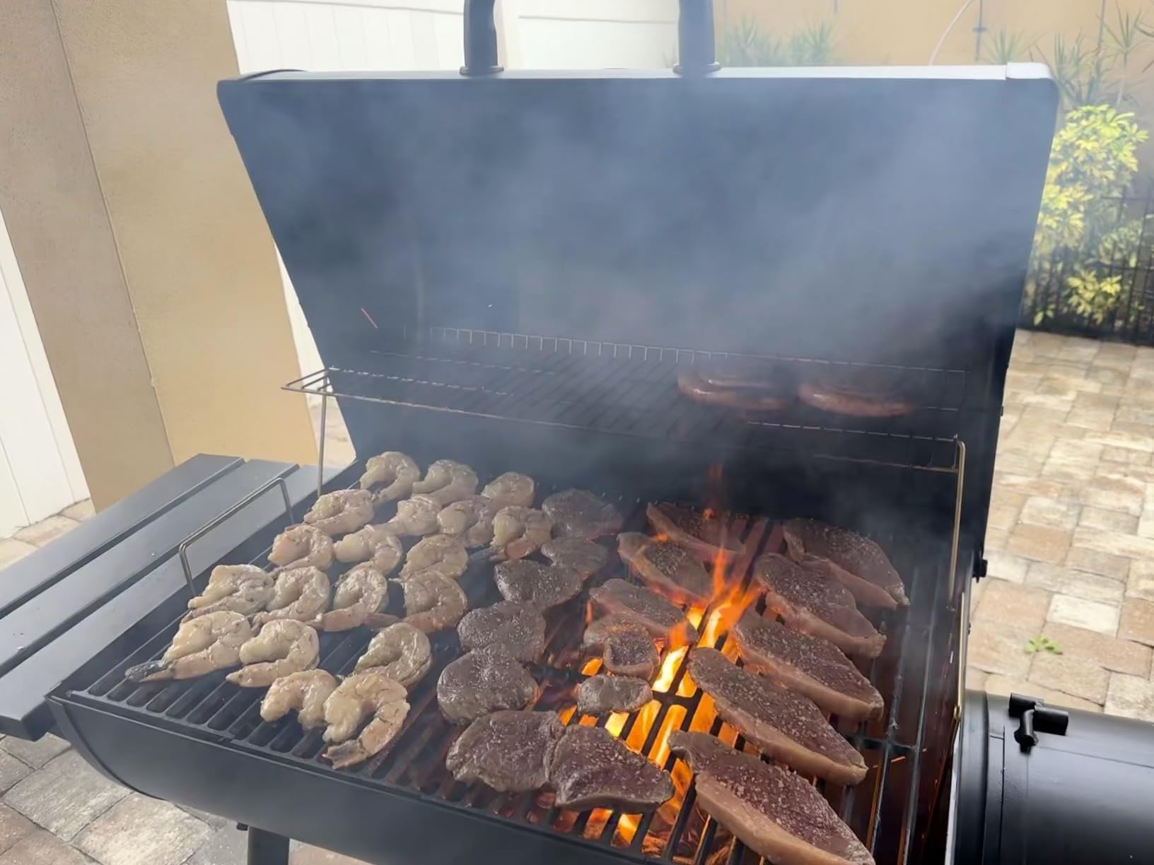 Char-Griller Smokin Pro Charcoal Grill and Offset Smoker with Side Fire Box, 1130 Sq. In. customer photo 2