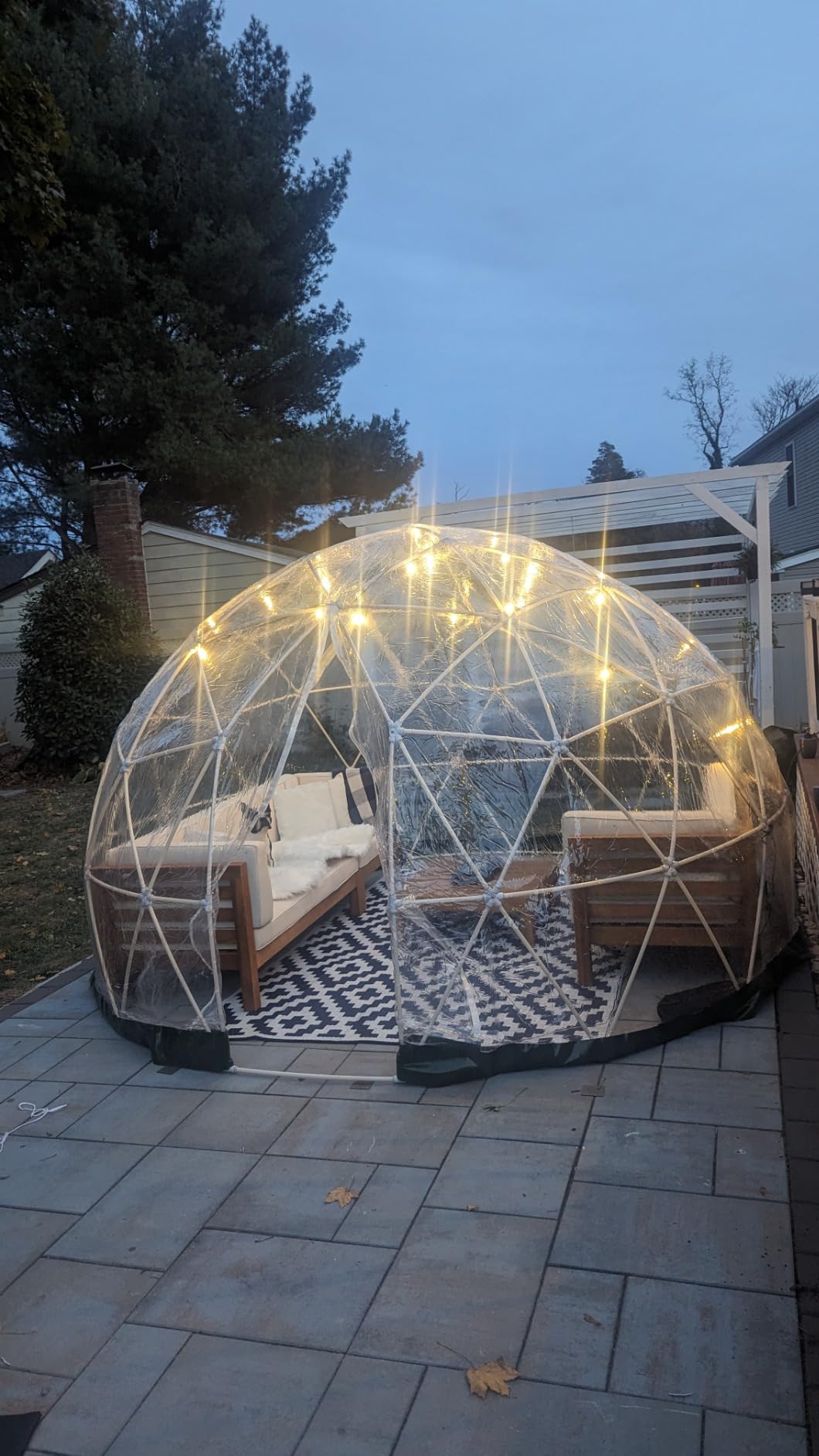 LVAOSTT Garden Dome 12FT Clear Tent Outdoor for Garden, Weather Proof Pod Camping Patio Tent for Backyard Canopy Gazebos Screen House Room Lean to Greenhouse customer photo 1