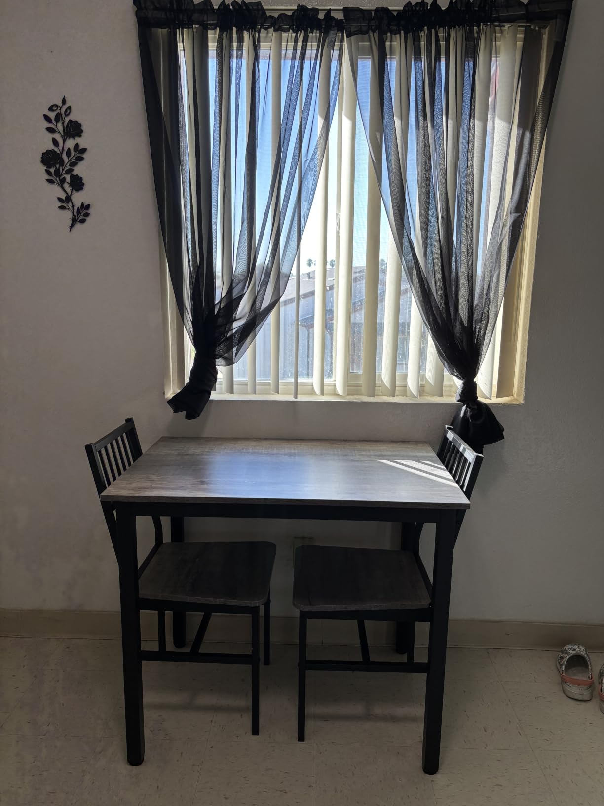 AWQM 3 Piece Dining Table, Small Kitchen Table Set for 2 with Chairs (Brown), Wood Breakfast Nook Table and Chairs Set of 2, Dinette Set for Small Space customer photo 2
