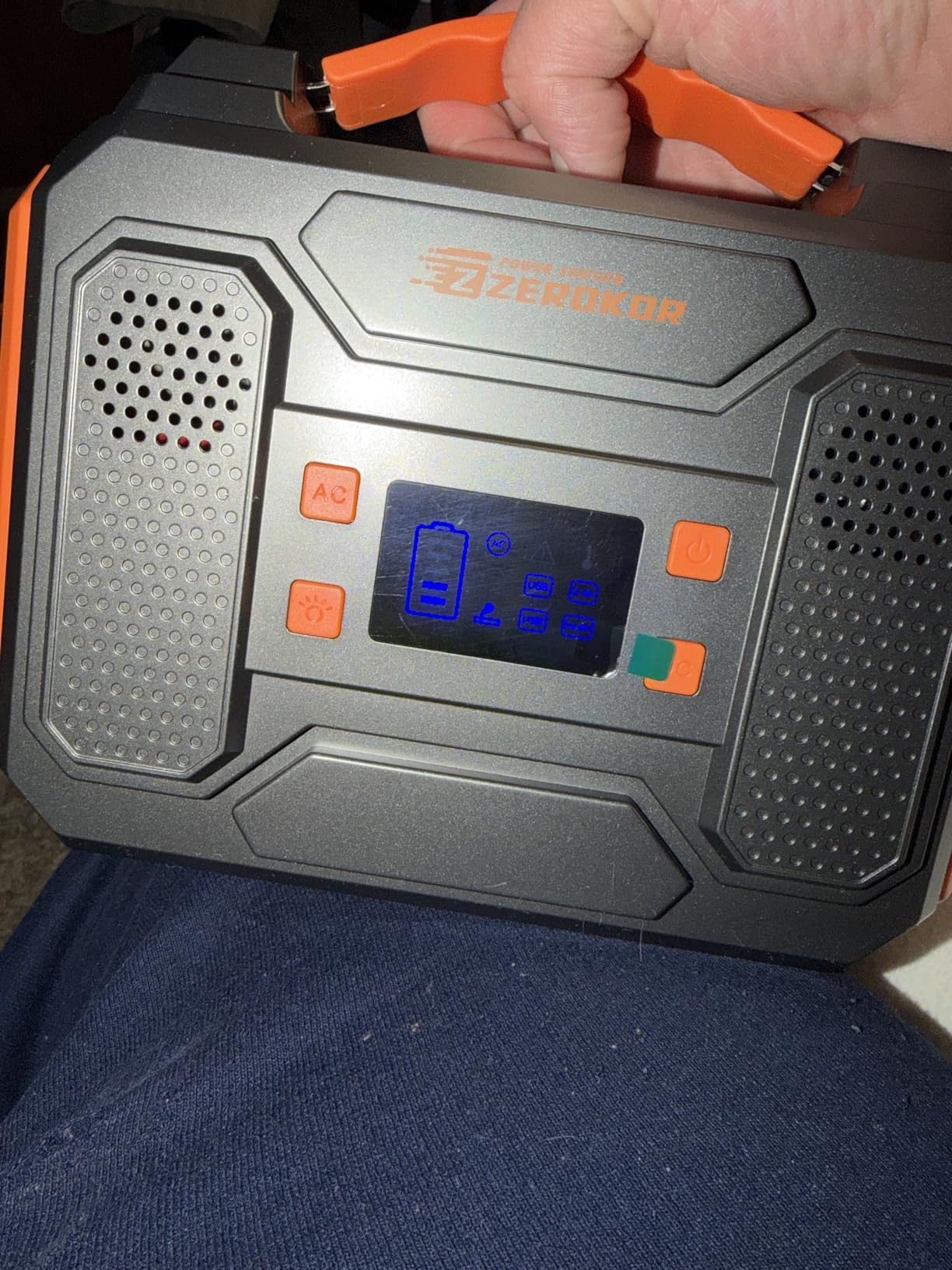 Portable Solar Generator, 300W Portable Power Station with Foldable 60W Solar Panel, 110V Pure Sine Wave 280Wh Battery Power Pack with USB DC AC Outlet For Camping Smart Devices RV Van Outdoor-Orange customer photo 2