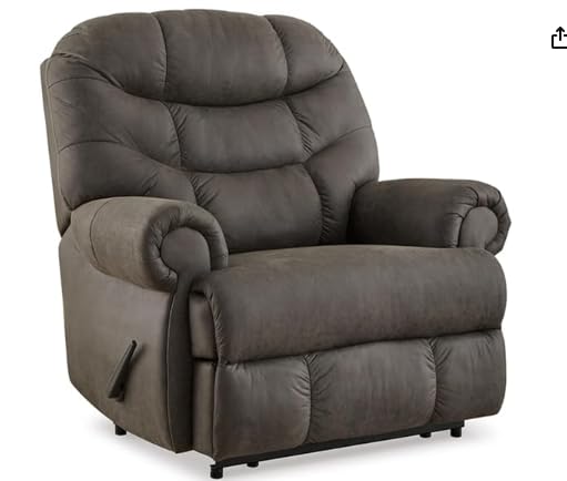 Signature Design by Ashley Camera Time Classic Tufted Faux Leather Zero Wall Recliner, Gray customer photo 1