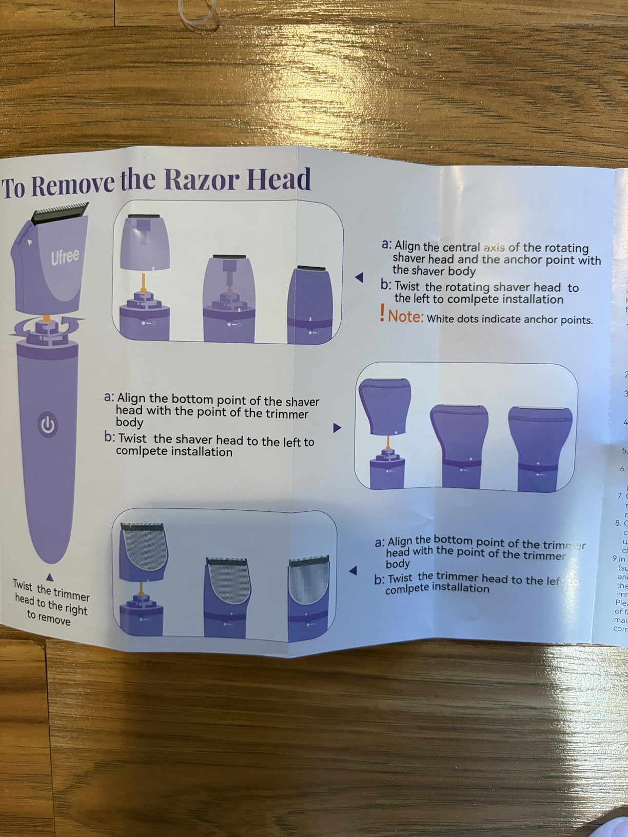 Ufree 3-in-1 Bikini Trimmer Electric Razors for Women, Gifts for Women | Ceramic Blade, IPX7 Waterproof, Lady Shaver, Travel Lock, for Face, Legs, Pubic Hair, Underarms, Body Hair Trimmer, Purple customer photo 1