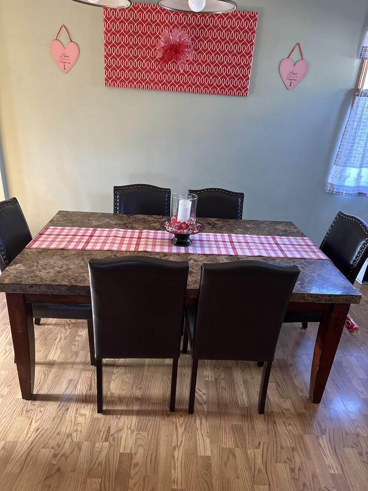 DUMOS Dining Chairs Set of 4, Modern PU Leather Kitchen Table Chairs | Wooden Legs, Padded Seat, Armless, Dining Room, Living Room, Restaurant, Brown customer photo 2
