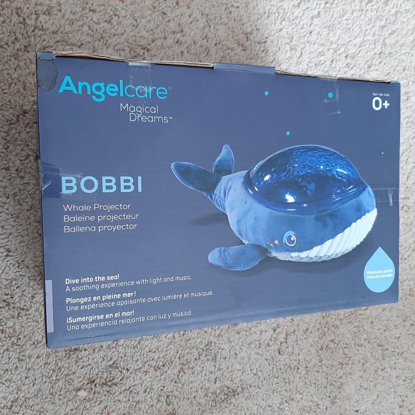 Angelcare Bobbi The Whale Ceiling Night Light Projector for Babies and Kids, Sleep Soother with Adjustable Volume Lullabies, White Noises, 3 Night Light Intensities customer photo 2