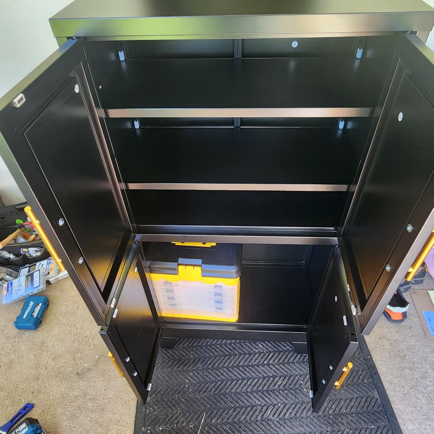 GAIOUS Black Kitchen Pantry Cabinet,Storage Cabinet with Acrylic Glass Door | and Adjustable Shelves, Metal Food Storage Cupboard, Tall Versatile Storage for Kitchen, Dining Room, Home Office and Bedroom customer photo 1
