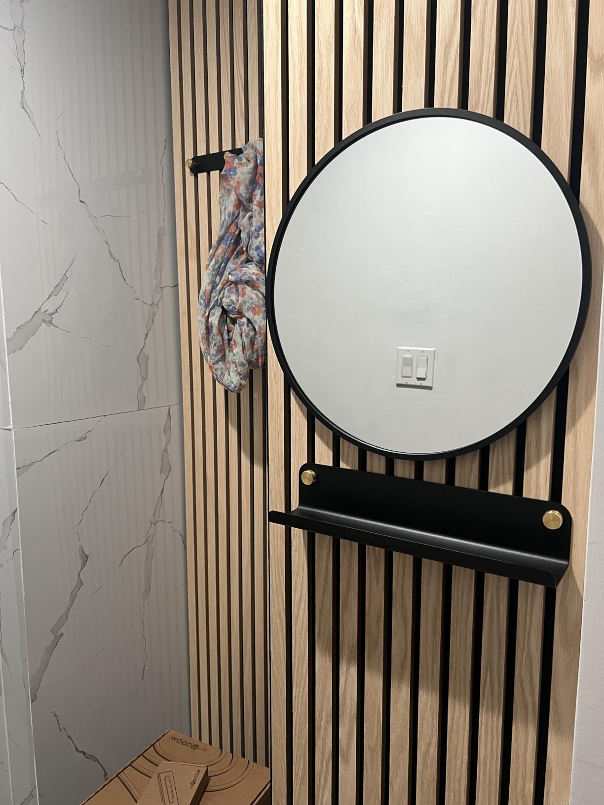 Sunniry Gold Round Mirror, 24 inch Circle Mirror, Brushed Gold Metal Frame | High Definition, Waterproof, Rust-resistant, Circle Mirror for Bathroom, Bedroom, Entryway, Living Room, Wall Décor customer photo 1