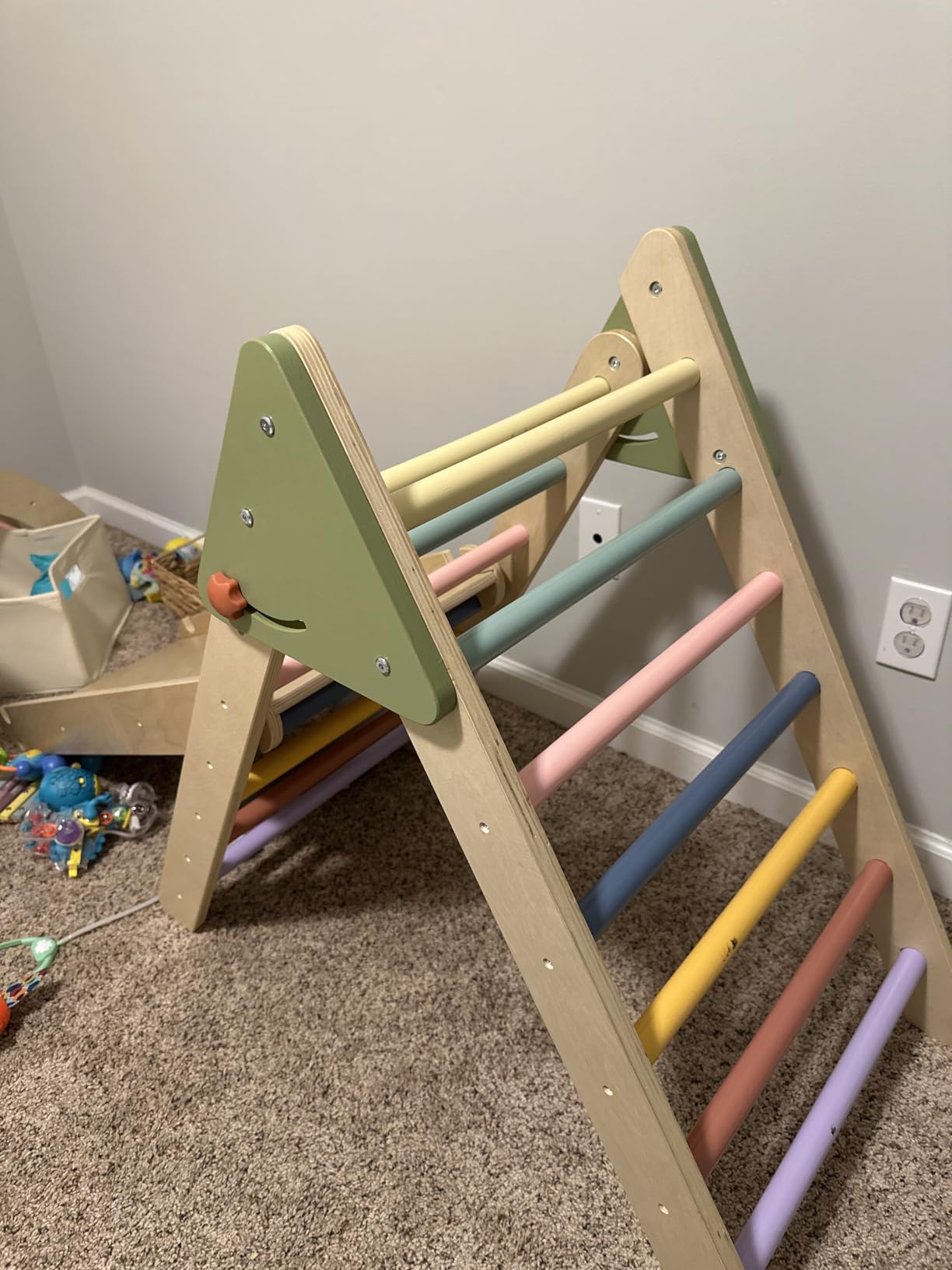 LOL-FUN Foldable Pikler Triangle Climbing Toy with Slide for Toddlers 1-3 customer photo 2