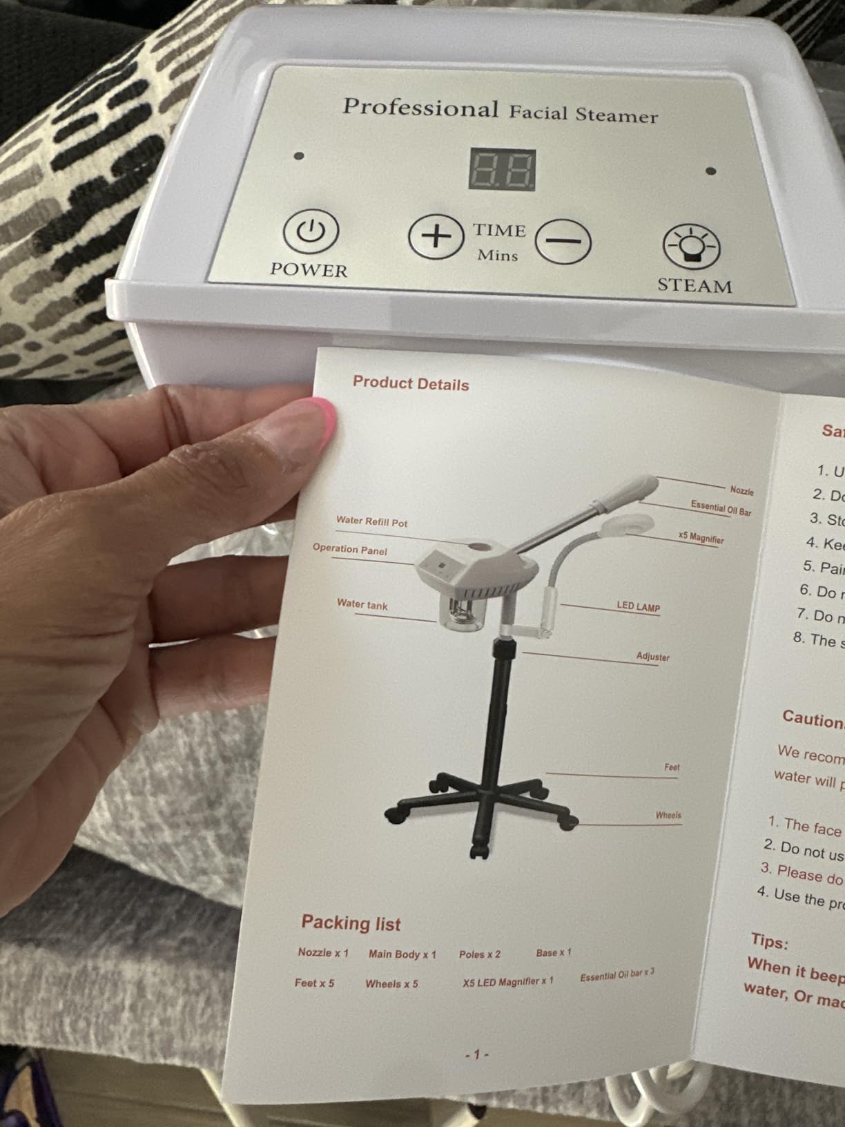 Professional Facial Steamer for Deep Hydration,2in1 Ozone Face Steamer with 5X Magnifying Lamp,Suitable for Home Use or Beauty Spa Deep Cleansing and Hydration customer photo 2