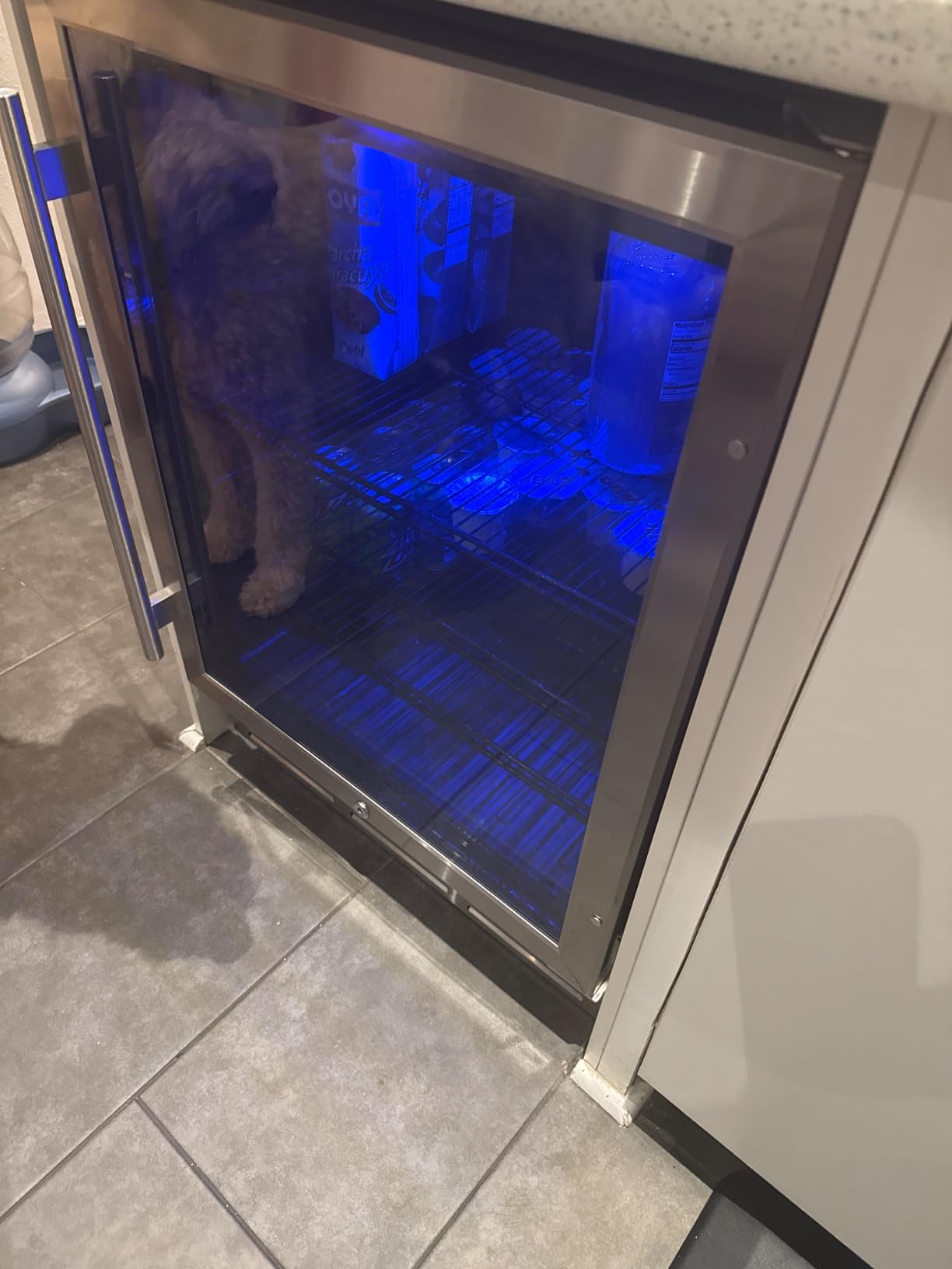 EUHOMY 24 Inch Beverage Refrigerator, 180 Can Under Counter Refrigerator | 37°F-65°F, Compressor Cooling, Built-in or Freestanding, Removable Shelves, Bar Office Kitchen Use, LED Light, Glass Door customer photo 2