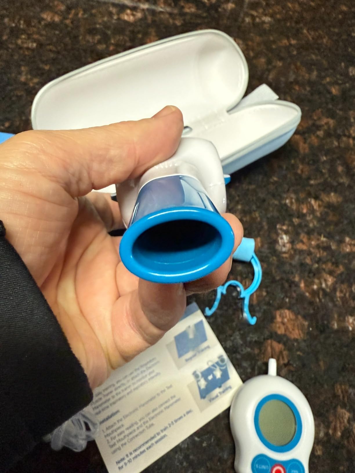 Digital Breathing Exercise Device for Lungs with App & Bluetooth | 6 independent resistance levels, app games, travel case, MIP/MEP test & progress tracking customer photo 2