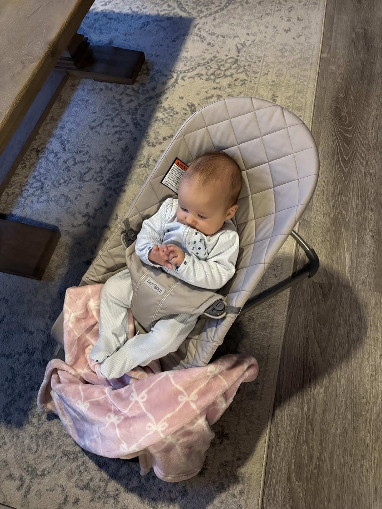 BabyBjorn Bouncer Bliss, Sand Gray, Woven, Classic Quilt | 2-in-1 Adjustable Baby Bouncer Seat and Toddler Chair, Newborn to Toddler (8-29 lbs), 4 Positions, Lightweight & Portable customer photo 1
