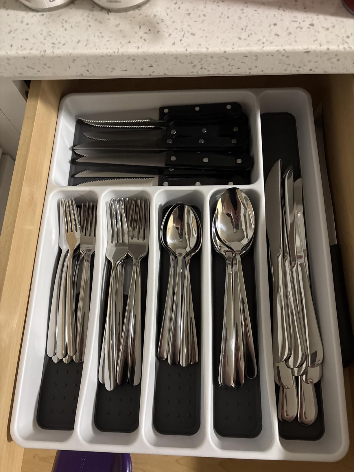 49-Piece Black Silverware Set with Organizer, Heavy Duty Stainless Steel Flatware for 8, Cutlery Utensil Sets with Steak Knives, Rust-proof, Mirror Polished, Dishwasher Safe, Black Heavy Duty customer photo 2