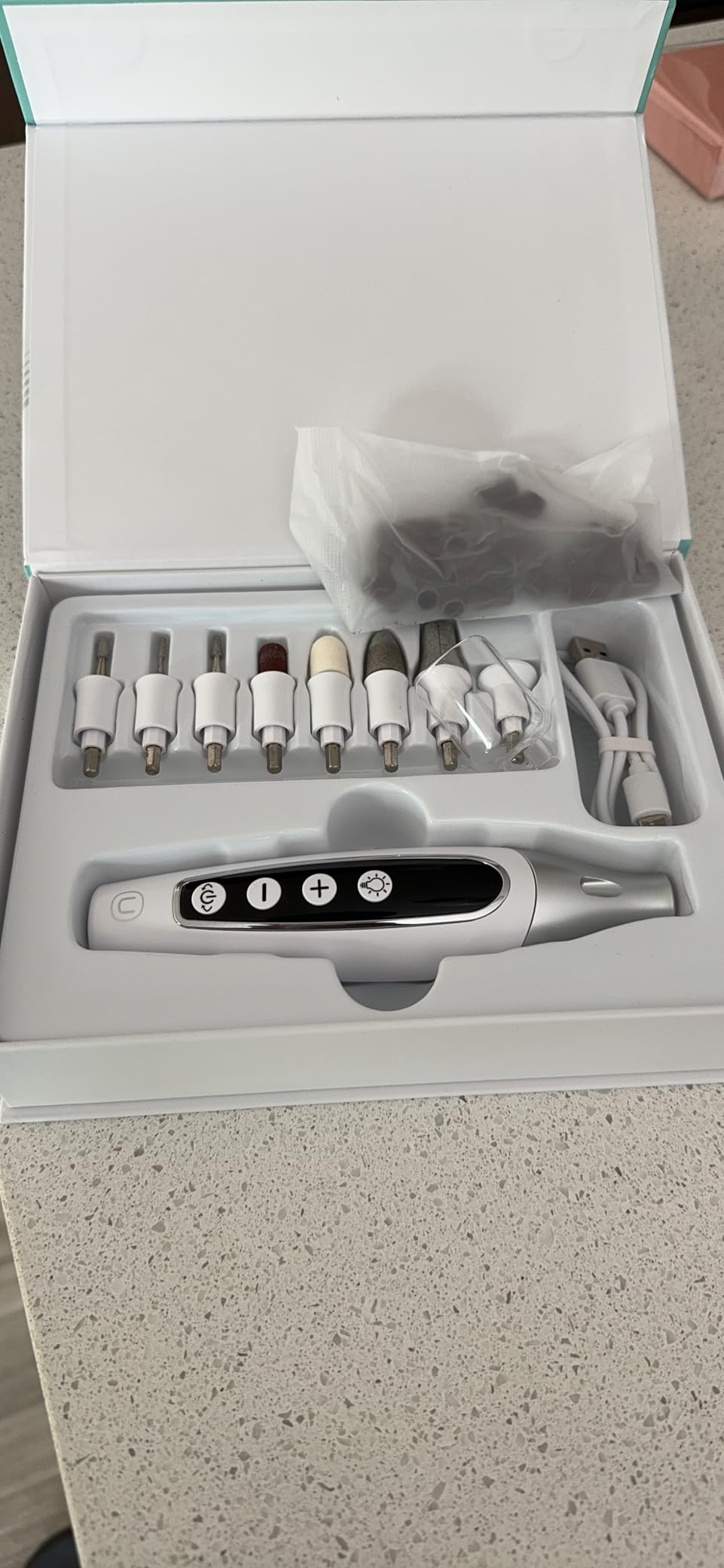 PediLux Pro Professional Manicure Pedicure Kit, Cordless Electric Nail File Drill Set, Thick Toenail Grinder, Toe Nail Dremel Tools, Filer, Buffer, Sander, Remove Cuticles, Callus for Men & Women customer photo 2