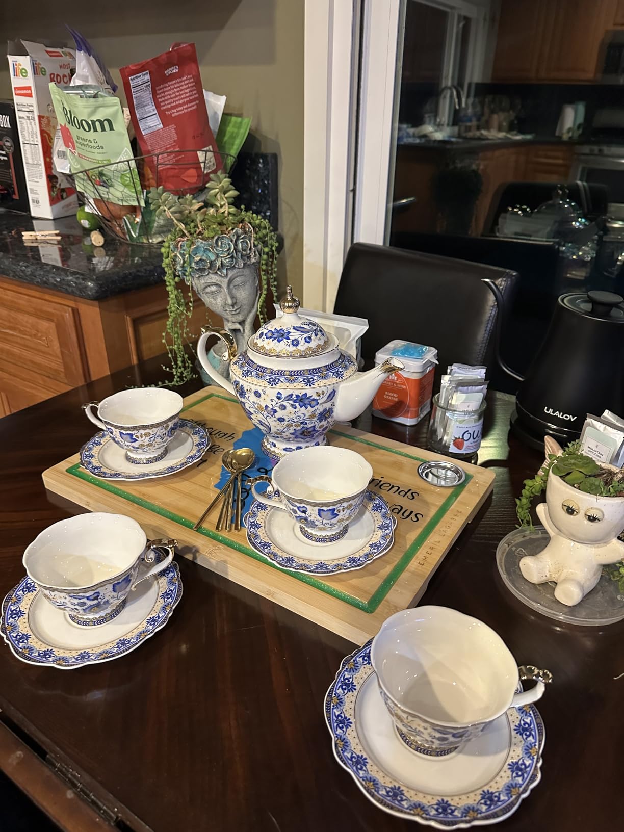 ACMLIFE Fine Bone China Tea Set, 13-Piece English Tea Set for Adults, Afternoon Tea Sets for Women Tea Party or Gift Giving, Pink and Gold customer photo 1