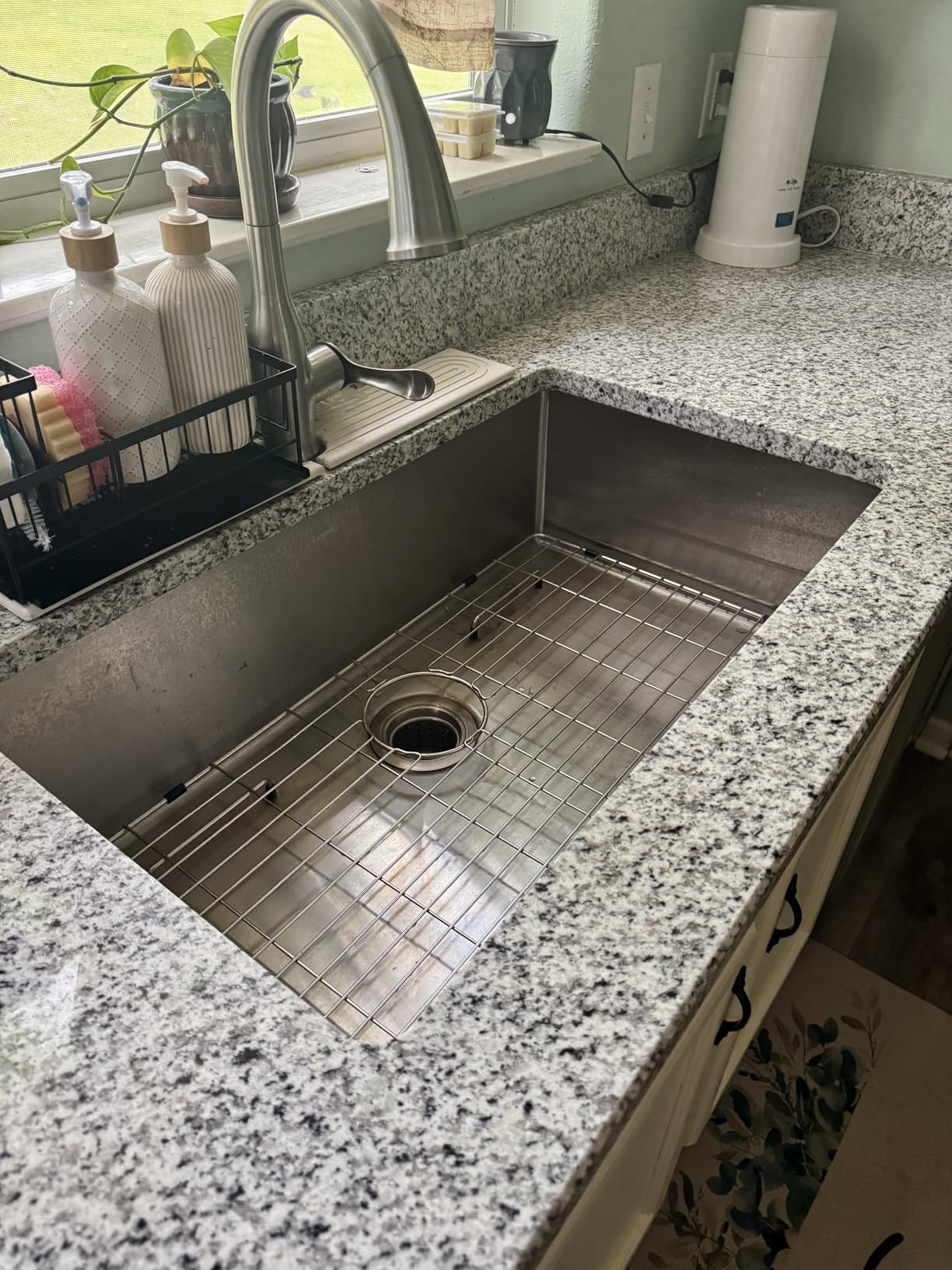 Logmey 15x17 Outdoor Kitchen Sink Undermount with Foldable Faucet and Cover, 16 Gauge Stainless Steel Handmade 9