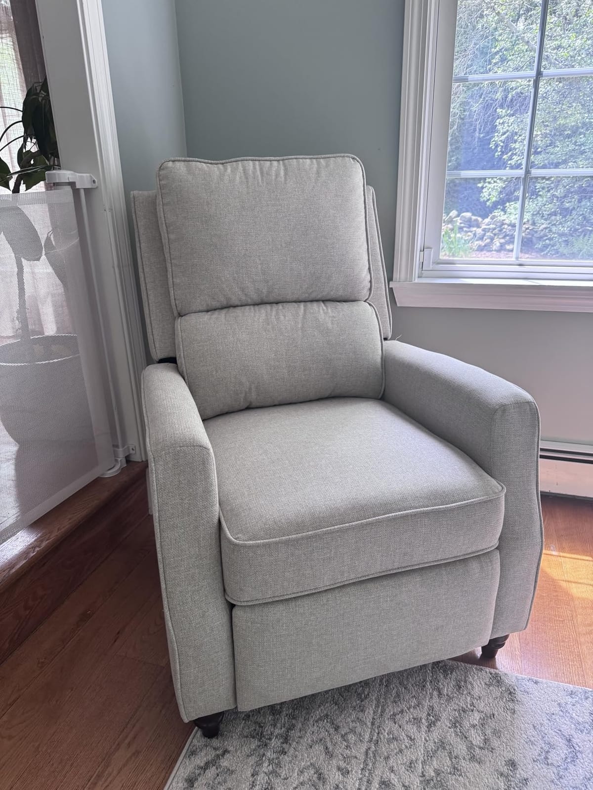 Lexicon Textured Fabric Push Back Manual Recliner Chair, 29.5
