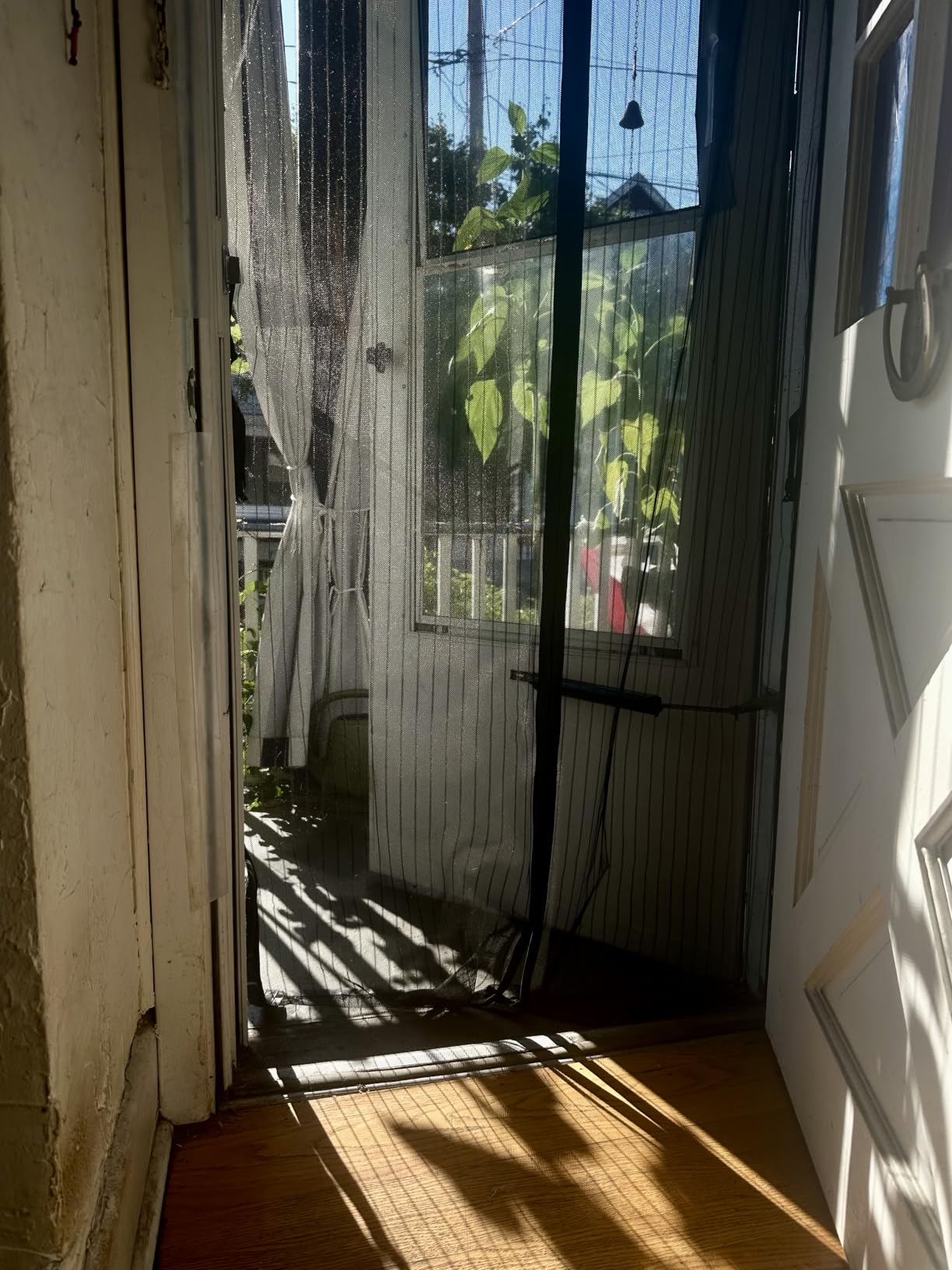 Magnetic Screen Door - Fits Door Opening 36x96 in, Actual Screen Size 38x97 in, Hands Free Mesh Partition, Heavy Duty Screen Door Mesh Curtain Keeps Bugs Out, Frame Hook & Loop, Pet and Kid Friendly customer photo 2