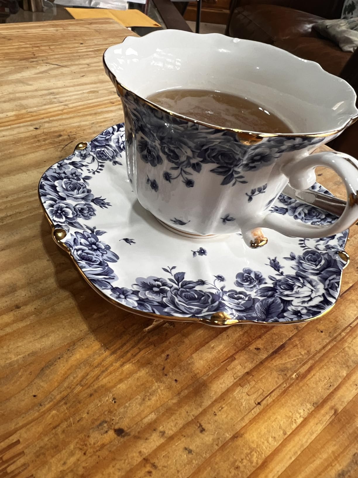 TATSUMI Country Roses 18 Peices Bone China Tea Cup And Saucer Set, English Vintage Tea Cups Of 6 For Women And Tea Party Sets(QH,6 SETS) customer photo 2