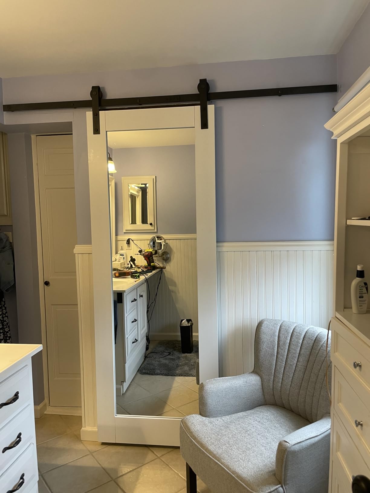 28x80 Interior Door Slab, Full Mirror Doors, Mirrored Closet Door, Room Doors | Pre-Finished Paintable White Single Panel for Utility Room Closet customer photo 1