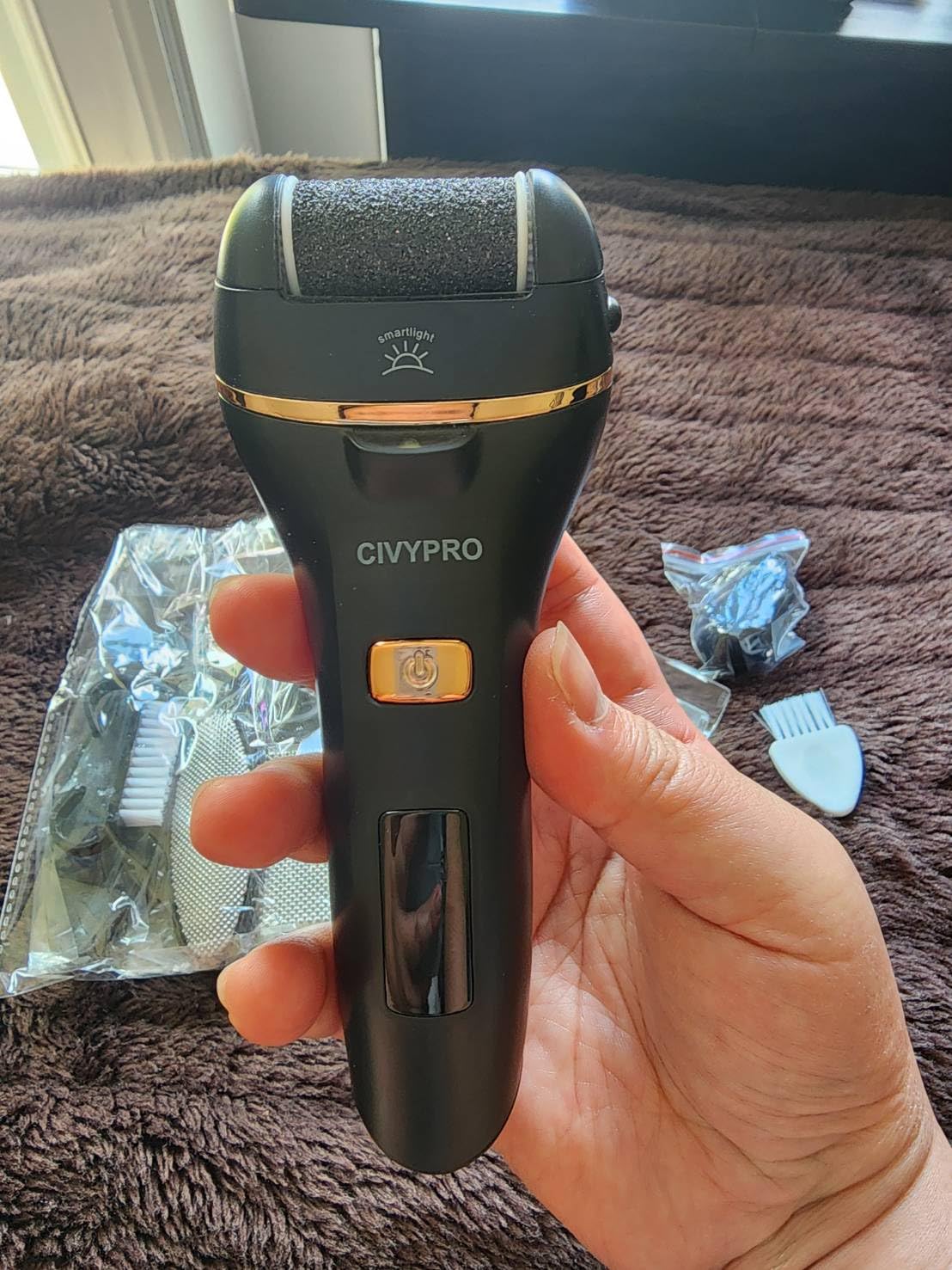 Electric Foot Callus Remover - Long Service Time, Rechargeable Electronic Foot File - Ideal Gift, Professional Pedicure Tools, Waterproof Foot Scrubber, Pedicure Kit Feet Care for Dead Skin (Black) customer photo 1