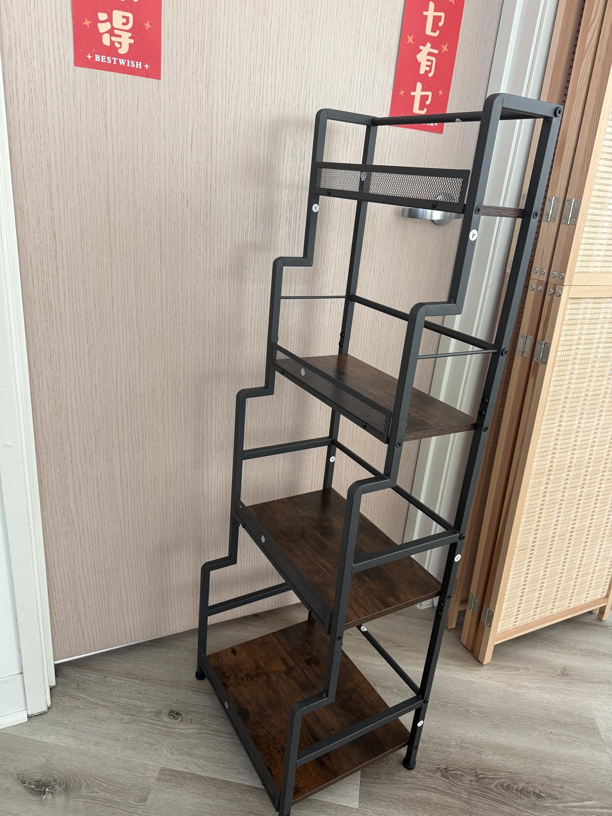 Versatile Liquor Stand for Home Bar, Wine Rack Freestanding Floor, Mini Bar Table for Liquor Whiskey Wine, 3-Tier Trapezoidal Liquor Bottle Display Shelf with Glass Holder and Fences customer photo 2