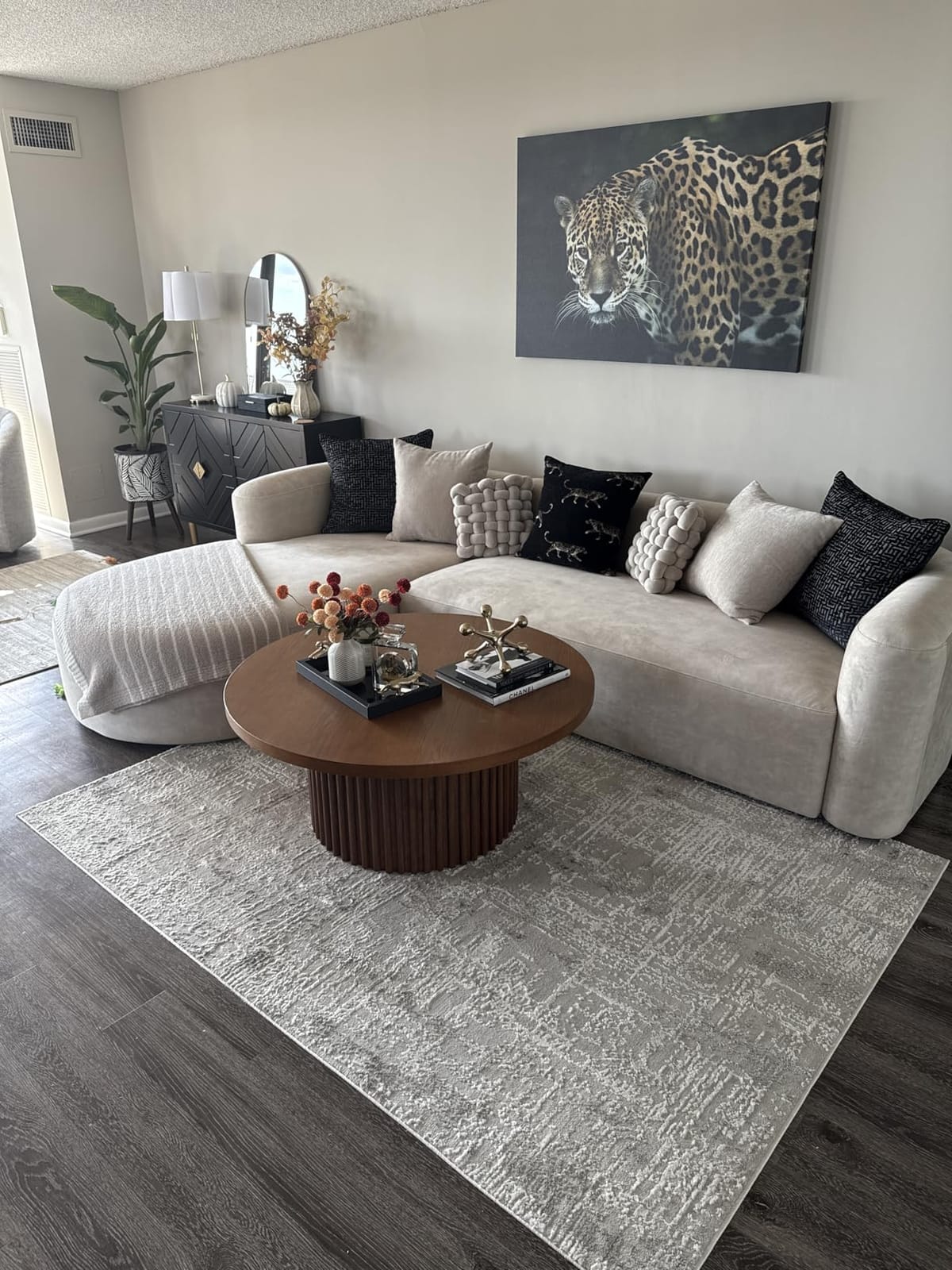 Acanva Mellow Modern Tight Curved Back Velvet Sofa, Left Chaise, Cream | Minimalist Couch for Living Room Apartment, Modular Sectional, Hardwood Frame customer photo 1