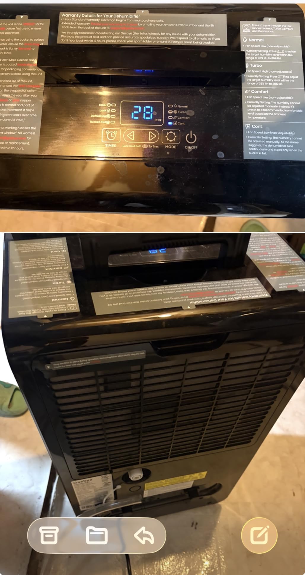 4500 Sq.Ft. 2026 Energy Star Dehumidifier for Basement & Large Rooms with Drain Hose, Max 115 Pints/Day | 45dB Quiet Compressor | 1.7 Gal Water Tank | Auto Shut-Off & Restart, Black customer photo 1