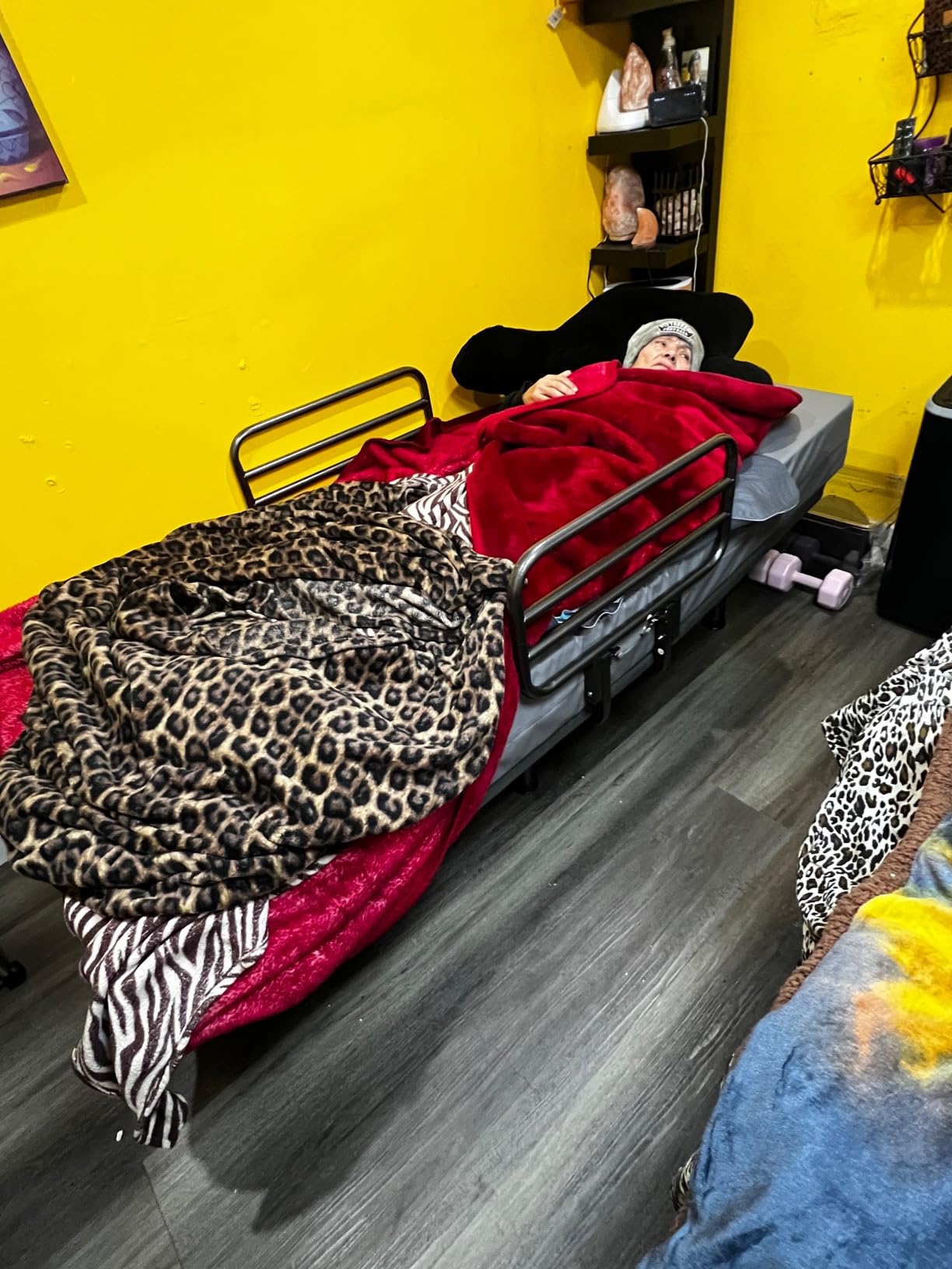 Home Care Electric Adjustable Bed Frame with Safety Rail, Twin XL | Safety Rail Included, Easier Bed Entry & Exit, 3 Adjustable Leg Heights, Under-Bed Nightlight, Wireless Head & Foot Incline customer photo 2