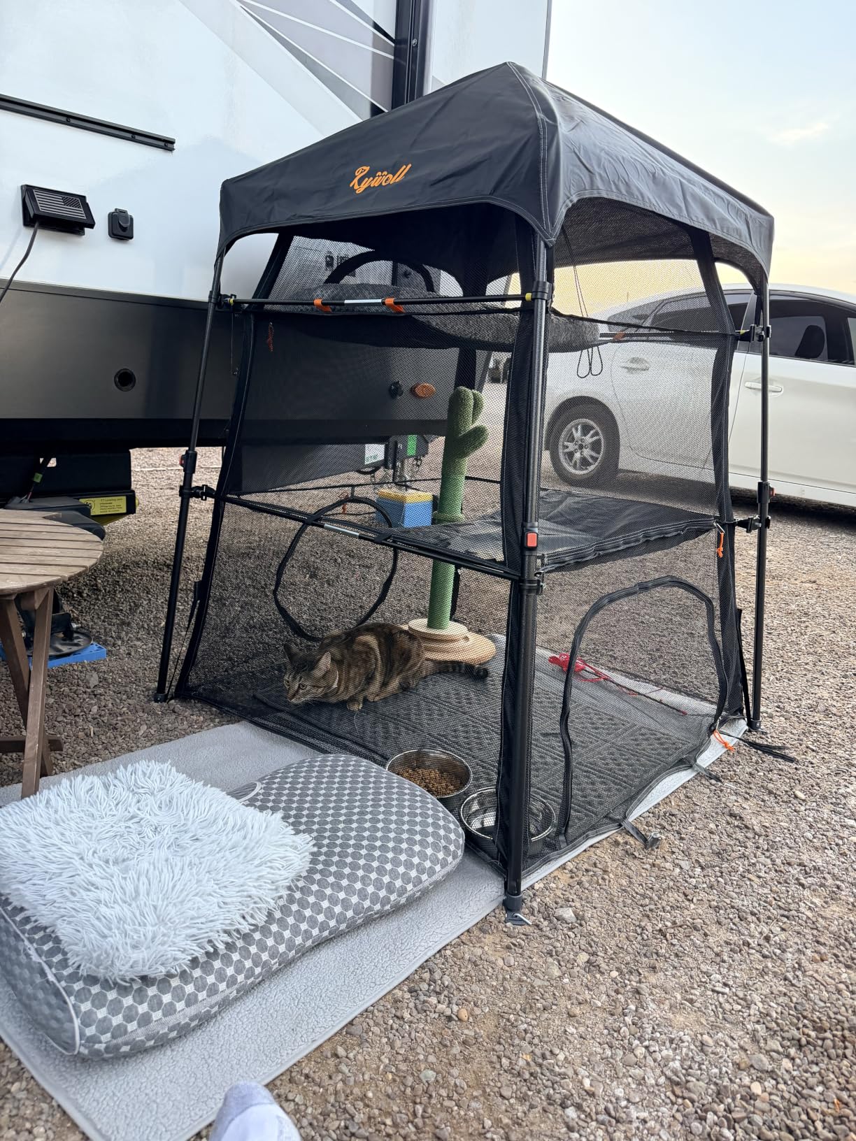 Extra Large Catio Outdoor Cat Enclosure, Rywell 3-Tier Spacious Outdoor Cat Tent, Weatherproof&Sunproof with 5 Windows, Foldable Cat Enclosure for Patio, Camping, Indoor(Includes Carry Bag) customer photo 1