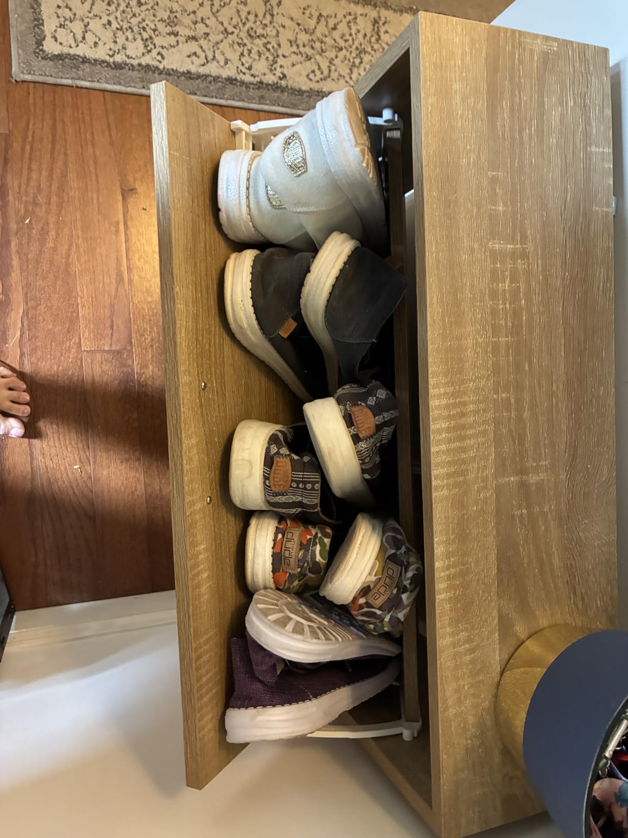 VEVOR Shoe Cabinet with 2 Flip Drawers, Shoe Storage Cabinet for Entryway, Free Standing Shoe Storage Organizer with Rattan Doors for Heels, Boots, Slippers in Hallway, Living Room customer photo 1