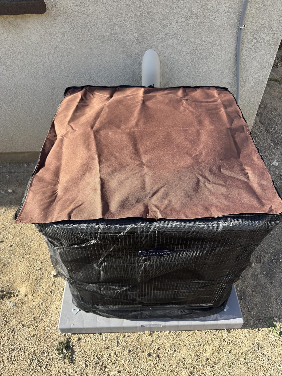 2 in 1 Air Conditioner Covers for Outside, 24''W x 24''W x 30''H, Black | Breathable full mesh AC covers, waterproof top, all-season guard against cottonwood fluff & leaves customer photo 2