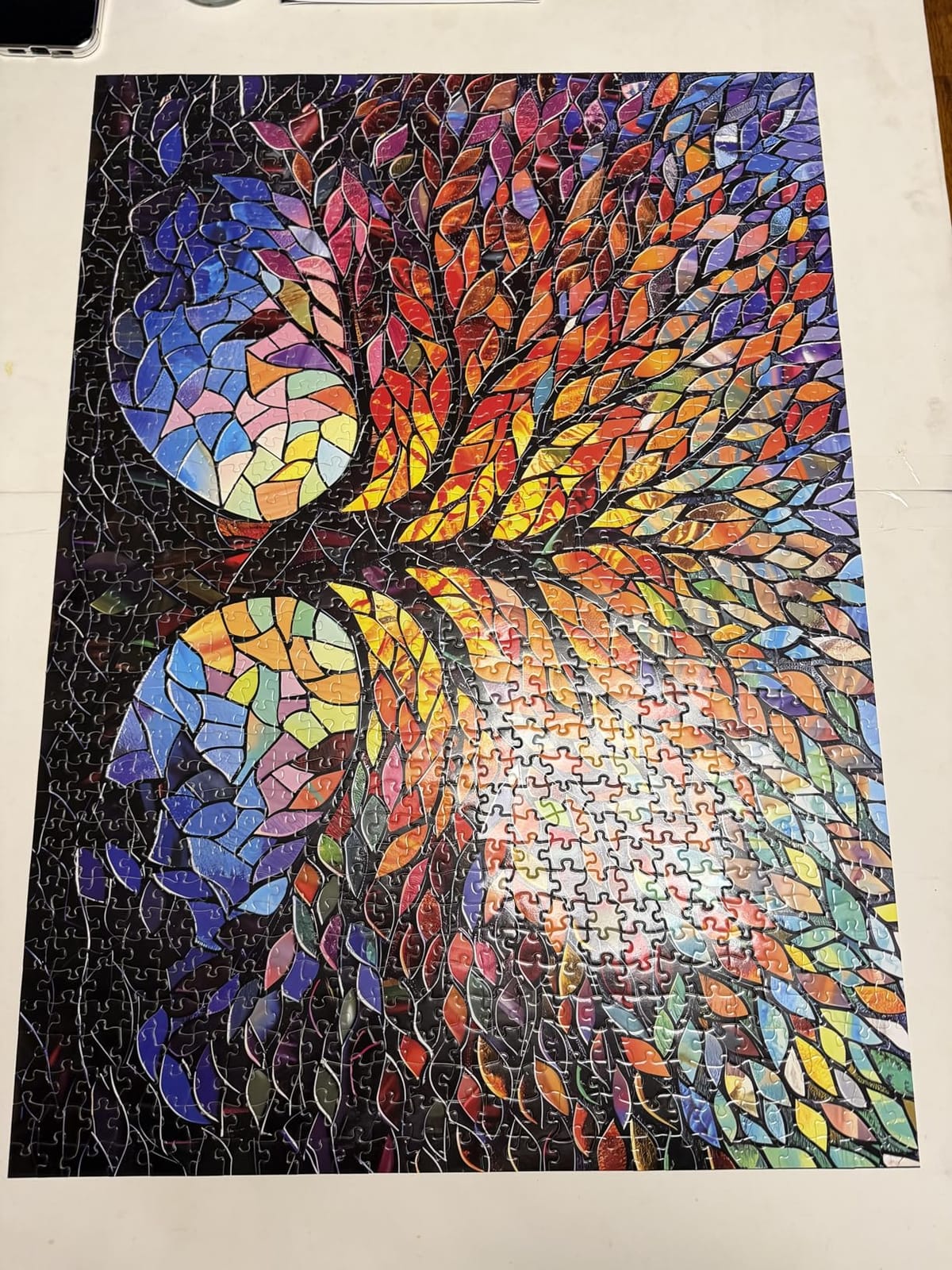 PICKFORU Stained Glass Puzzle Tree of Life Puzzles for Adults 1000 Pieces, Impossible Hard Difficult Challenging Puzzles for Adults, Colorful Mosaic Tree of Life Jigsaw Puzzle 1000 Pieces customer photo 1