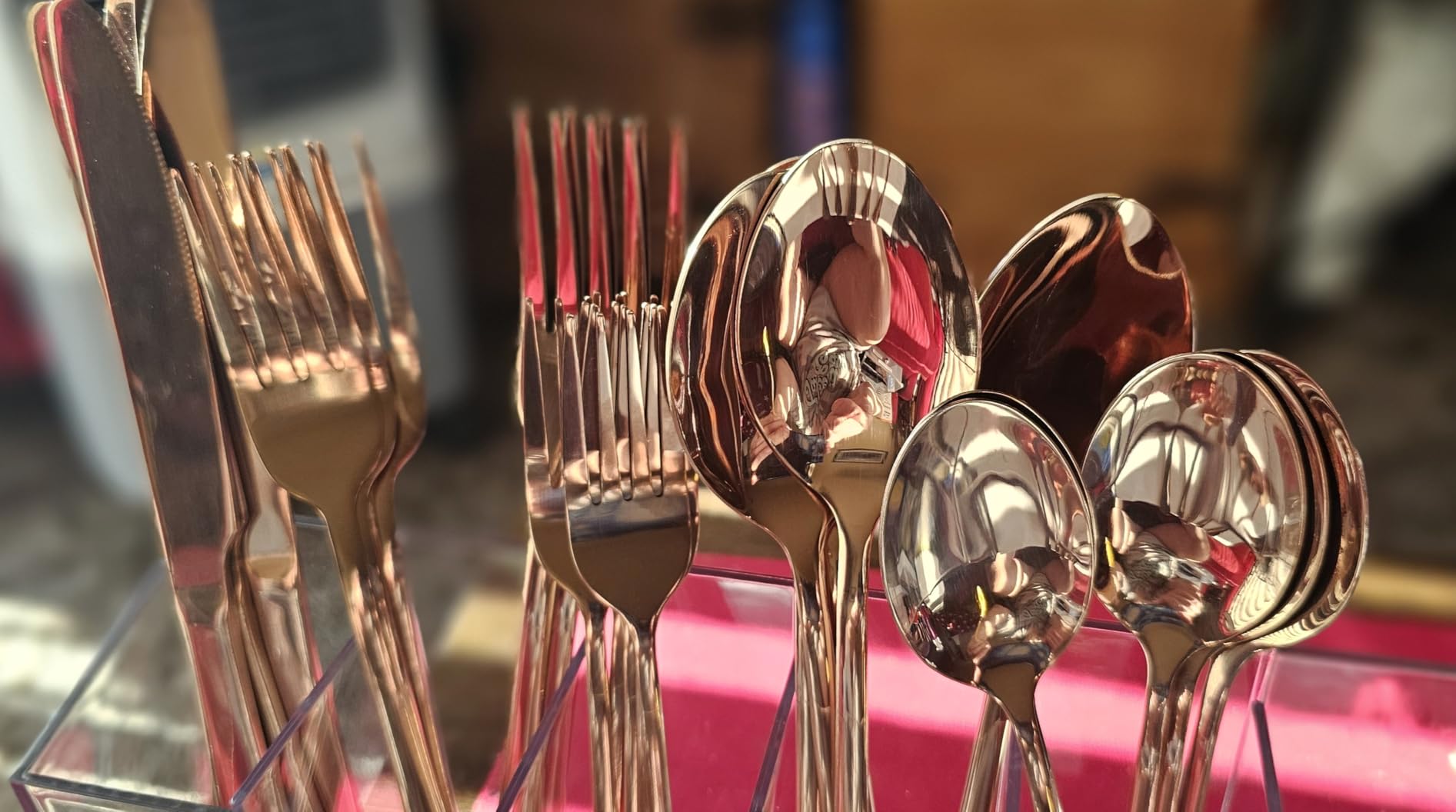 30 Pcs Rose Gold Silverware Set Service for 6, Premium Stainless Steel Flatware Set, Cutlery Utensil Set, Durable Home Kitchen Eating Tableware Set, Include Fork Knife Spoon Set, Dishwasher Safe customer photo 2