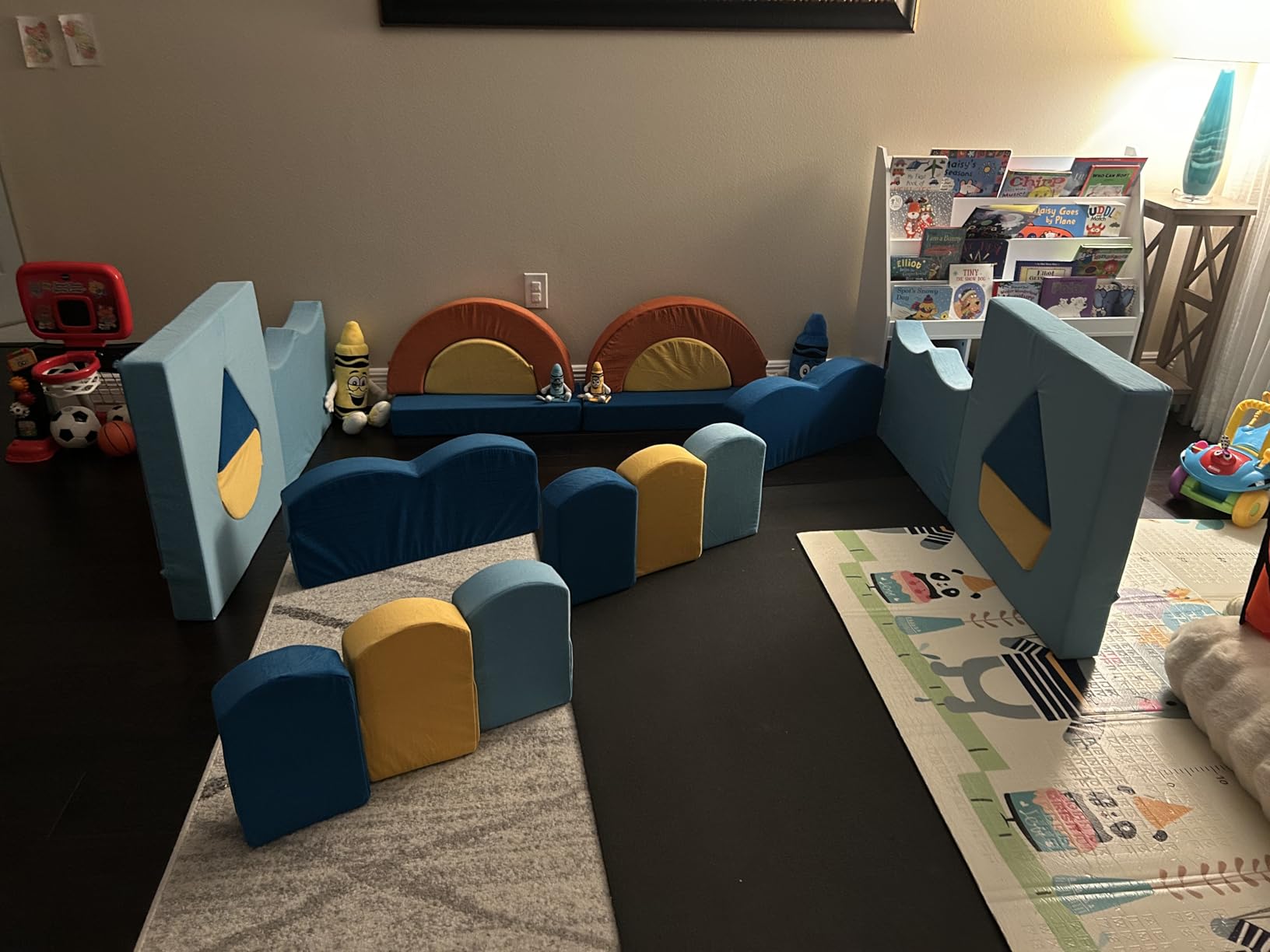 Erament 22Pcs Modular Kids Play Couch for Toddler - Kids Sofa Bed for Playroom, Convertible Furniture Ocean Theme Modular Sofa Building Fort for Inspiring Creativity customer photo 1