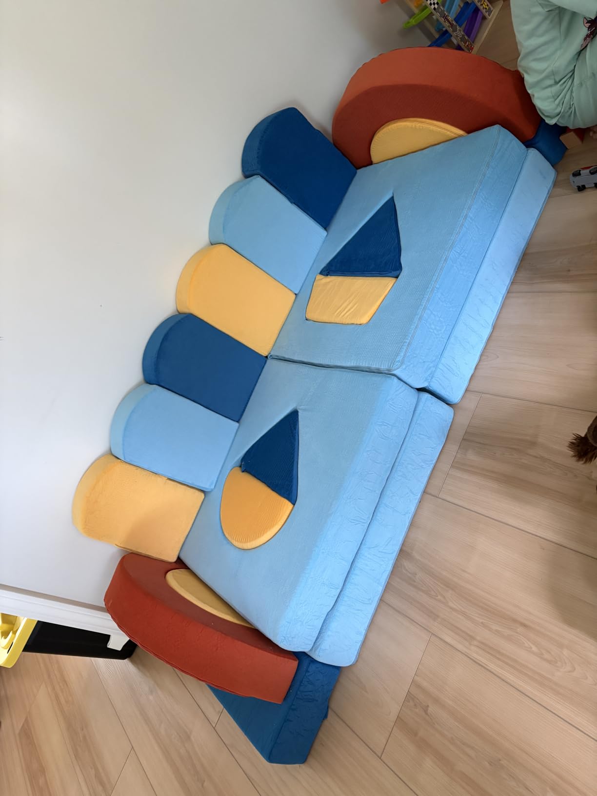Erament 22Pcs Modular Kids Play Couch for Toddler - Kids Sofa Bed for Playroom, Convertible Furniture Ocean Theme Modular Sofa Building Fort for Inspiring Creativity customer photo 2