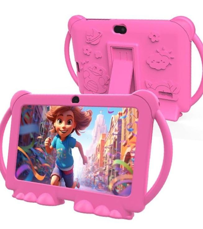PEICHENG Kids Tablet 7 inch Android 12.0 for Toddler, 4GB RAM 32GB ROM Bluetooth IPS Screen Parental Control Dual Camera Shockproof Case for Educational Games (Blue) customer photo 1