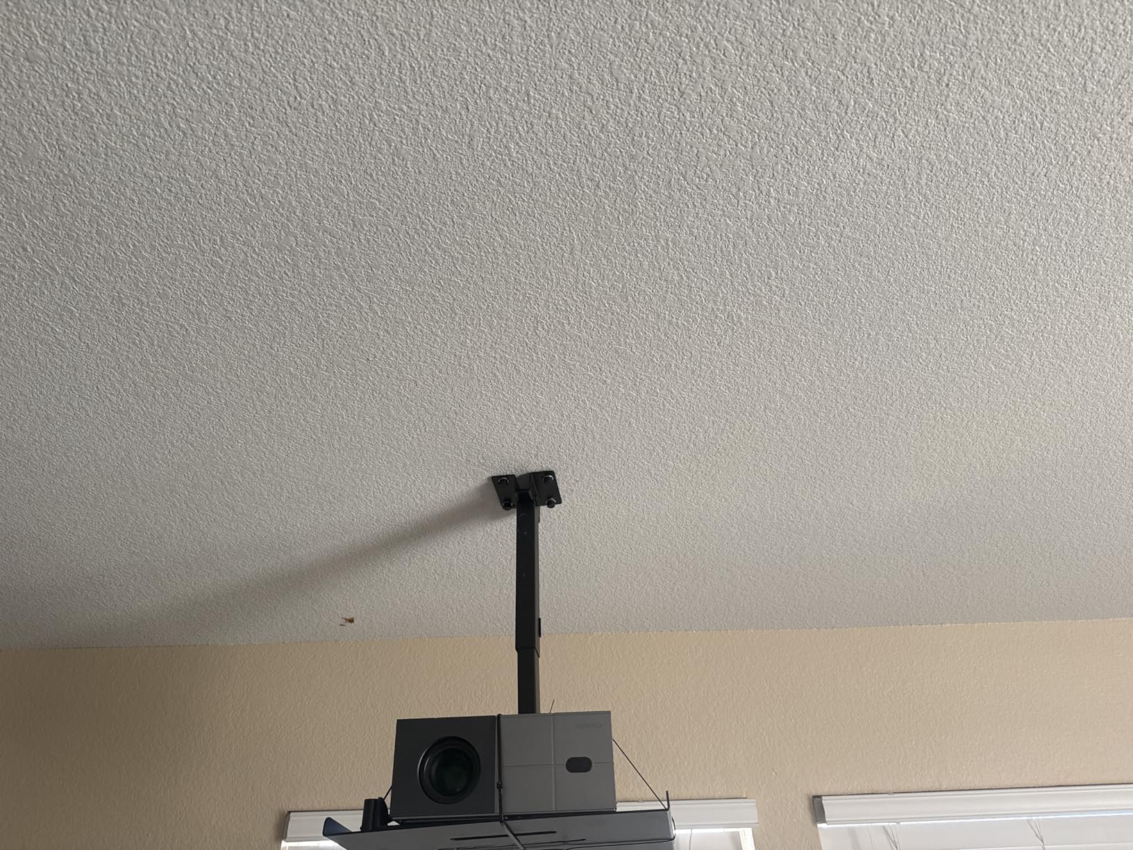 PUTORSEN Adjustable Projector Ceiling Mount,Universal Projector Shelf for Ceiling and Wall, Holds up to 22lbs, No Hole Installation, Hidden Cable Routing, Black customer photo 1