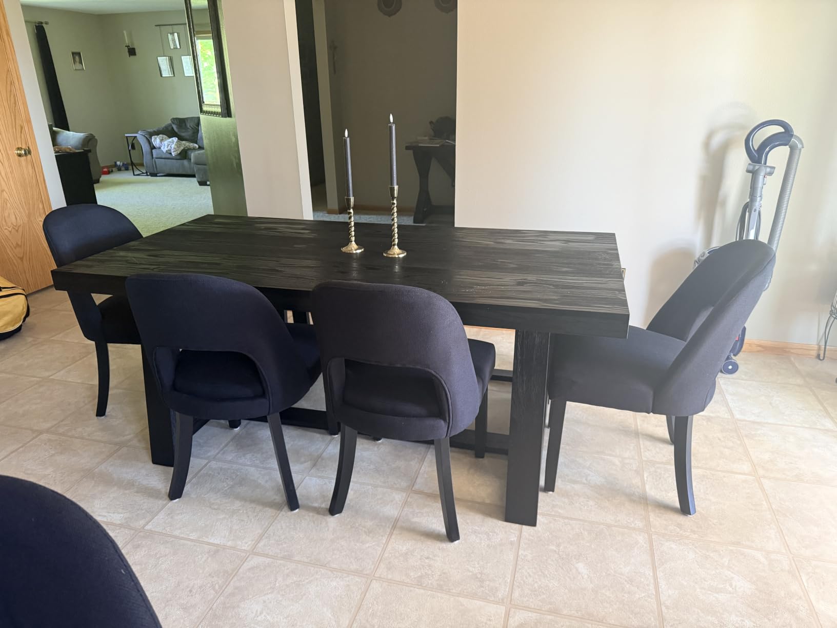 Plank+Beam Classic 72 Inch Dining Table, Rectangular, Pecan Wirebrush | Non-Toxic Finishes, Versatile Design, Farmhouse Design, Elegant Details, Easy Assembly, Quick Setup, Solid Wood customer photo 1