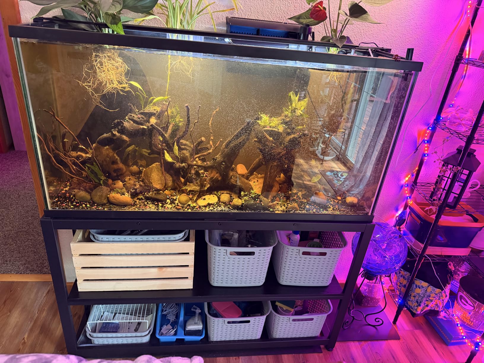 VOWNER 55-75 Gallon Fish Tank Stand - Metal Aquarium Stand, 48.4